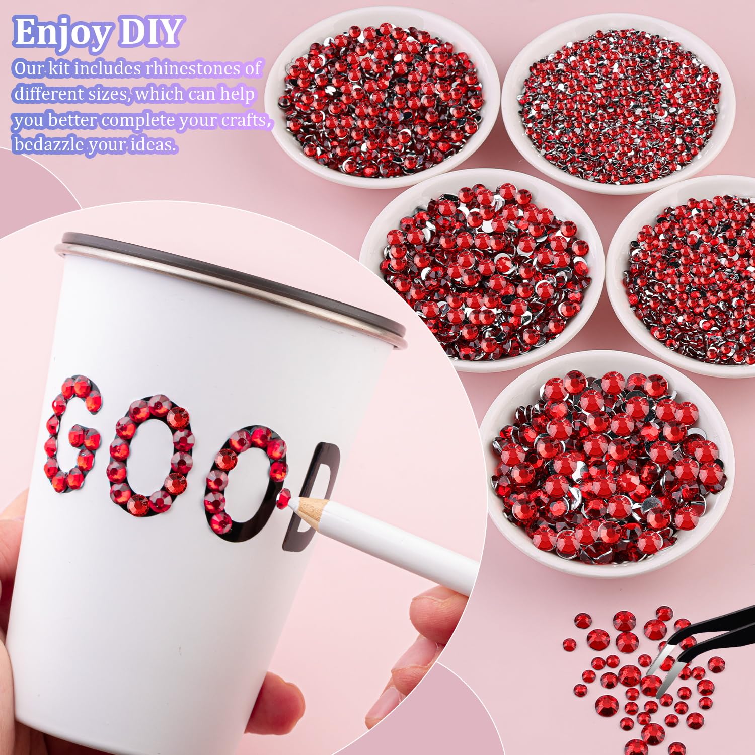 30000Pcs Resin Rhinestones with Tweezers for Crafting, Silver Clear Flatback Gems, Bedazzling Crystal with 3Pcs 10ml B7000 Jewelry Glue for DIY Crafts Clothing Tumblers Shoes Fabric Nail Art