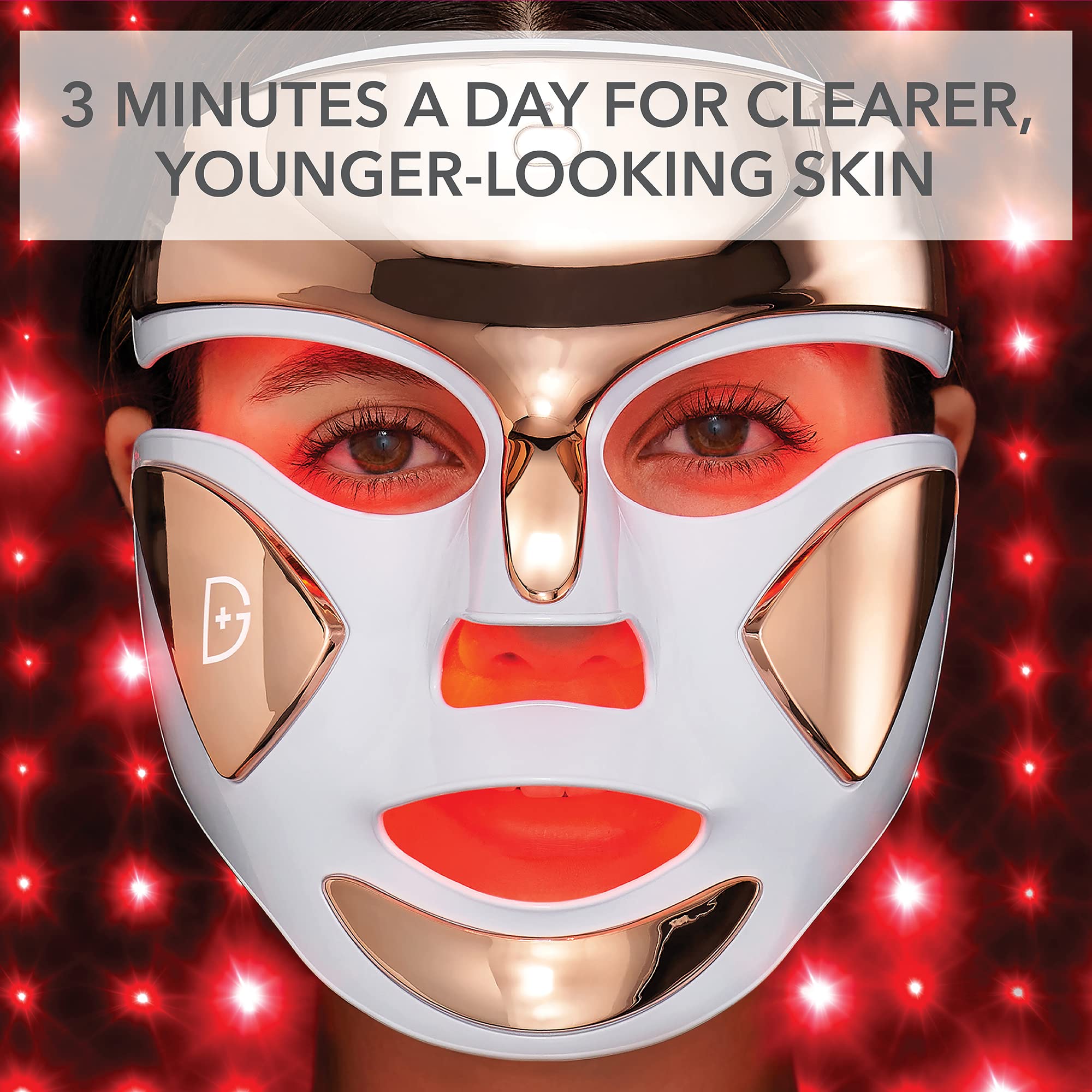 Dr. Dennis Gross DRx SpectraLite FaceWare Pro (FSA/HSA Eligible) – LED Face Mask for Anti-Aging, Acne Treatment, and Skin Rejuvenation with Dual Red & Blue Light Therapy: White FaceWare