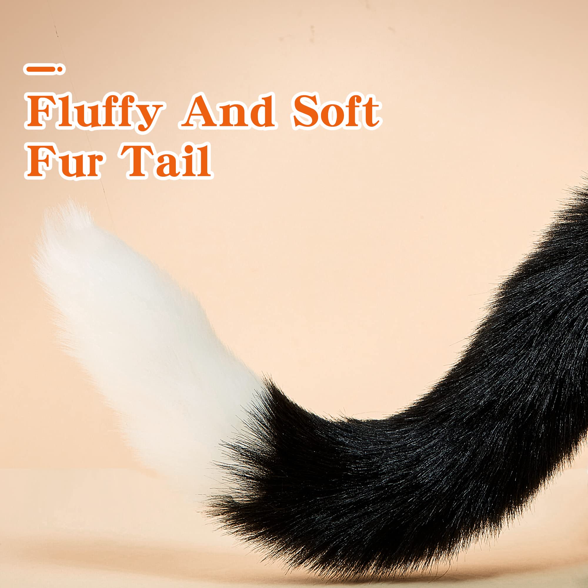 Tail Plug Anal Butt Plug, Butt Plug Faux Fur Tail Anal Sex Toys Buttplug Wolf Tail Toys Stainless Steel But Plug Butt Toys Sex Toys for Women Cosplay Adult Sex Toys for Women Men Couple (Grey)
