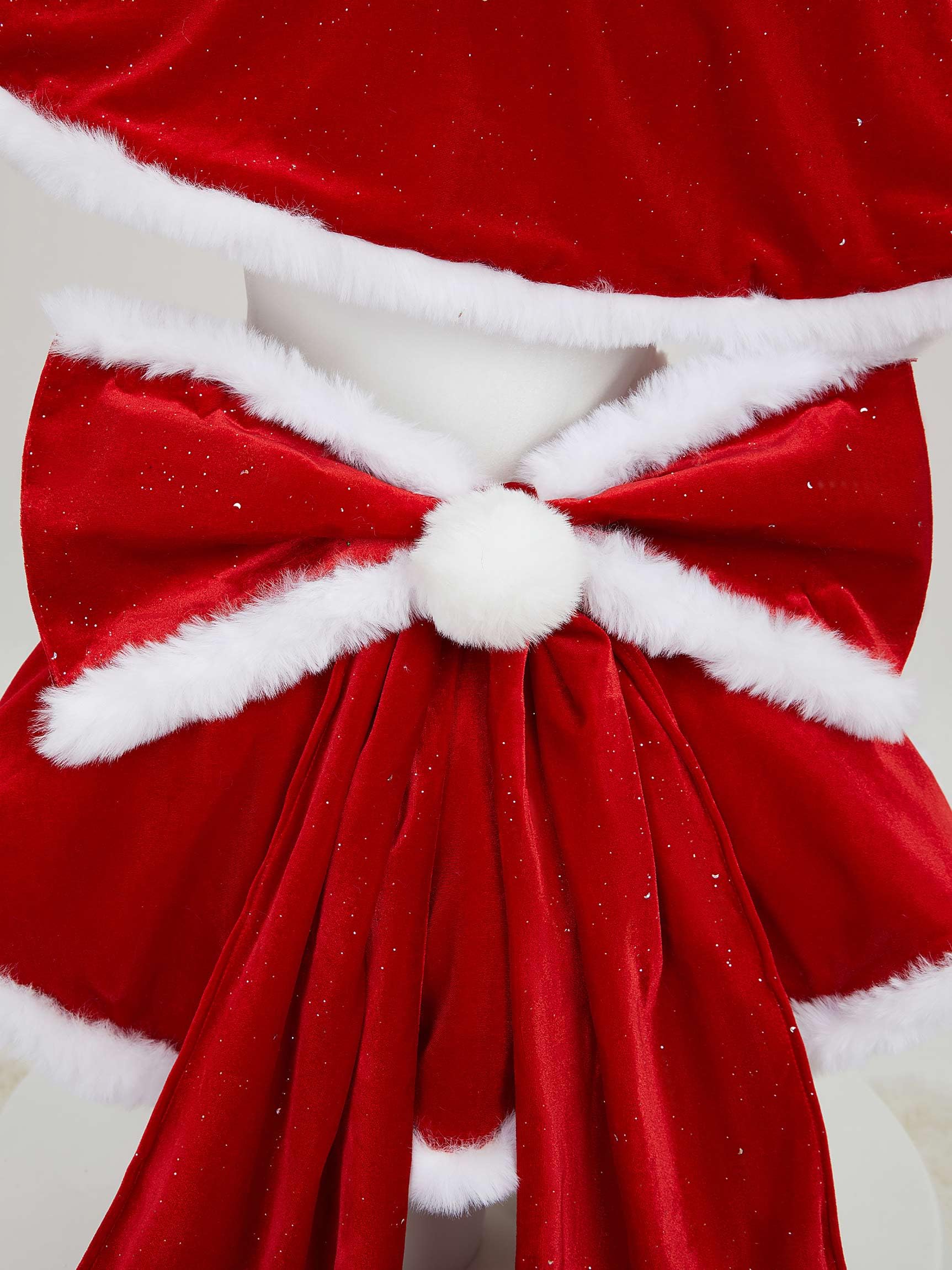 Mobbunny Women Christmas Anime Cosplay Costume Red Fluffy Dress Outfits with Cape and Santa Hat: Large Red