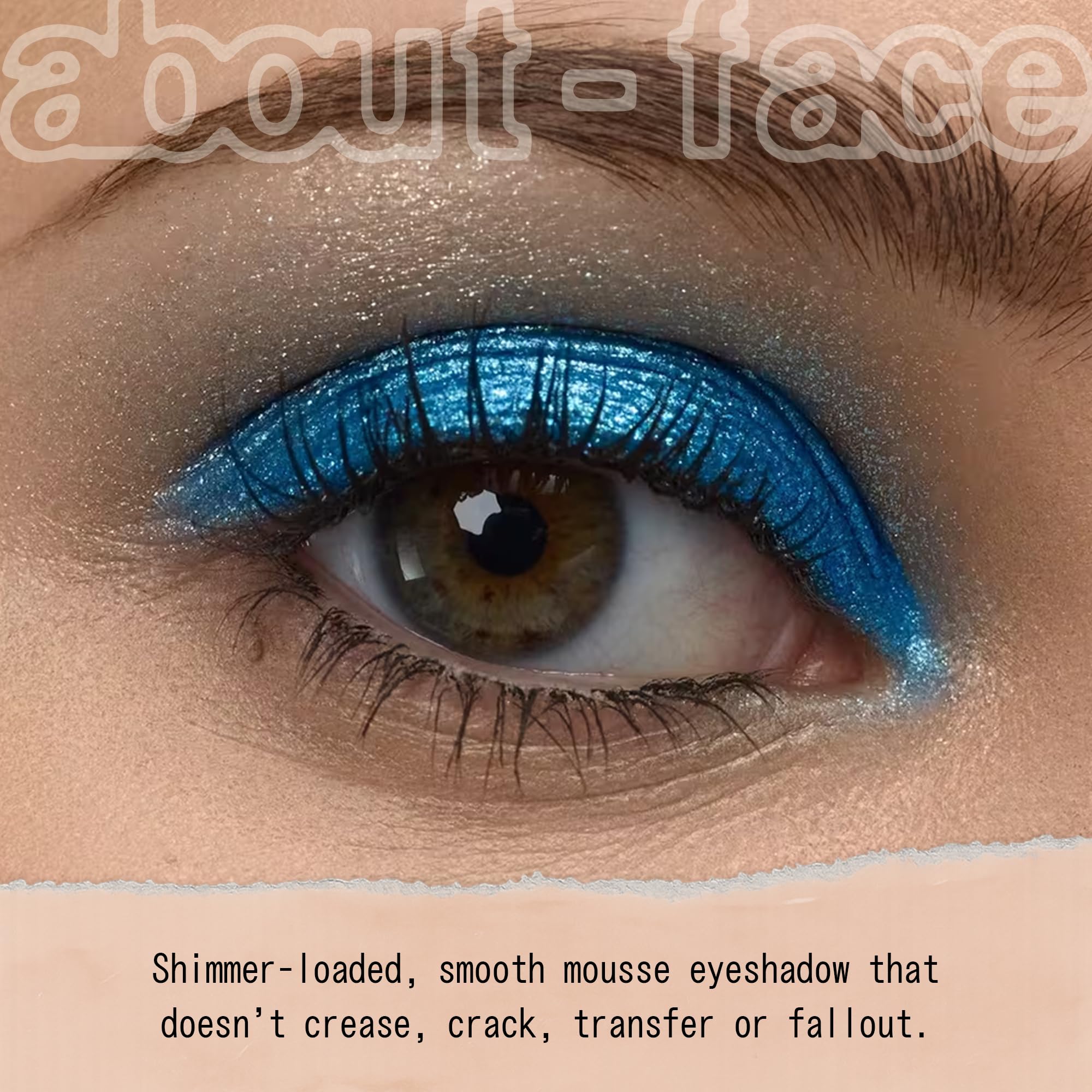 about-face Fractal Glitter Eye Paint Digital Demise – Smudge-Proof, Long-Lasting Liquid Eyeshadow – Intense Sparkle with Mousse Texture – Vegan, Cruelty-Free, Marula Oil Infused – 0.13oz (Cinnamon)