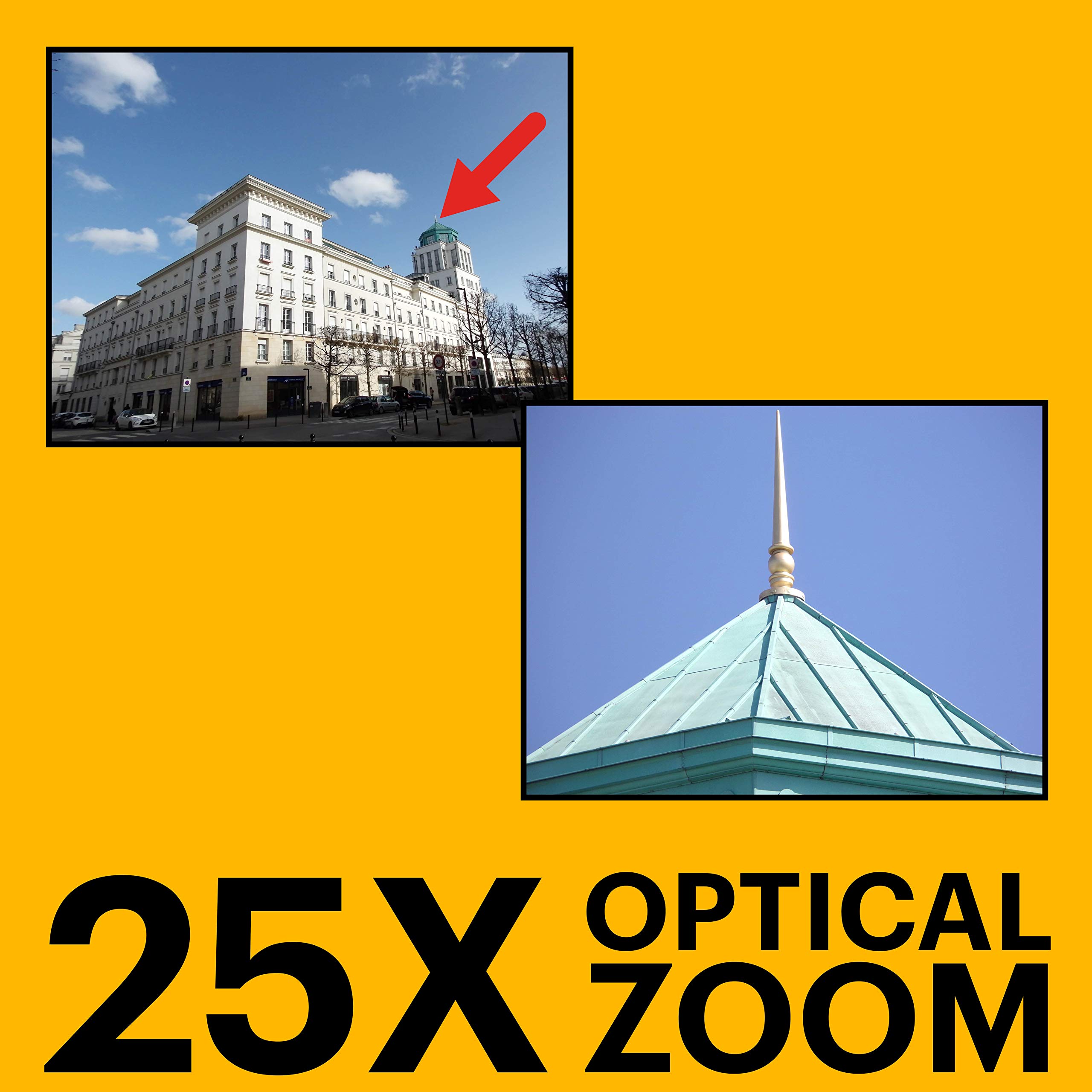 KODAK PIXPRO AZ255-BK 16MP Digital Camera 25X Optical Zoom 24mm Wide Angle Lens Optical Image Stabilization 1080P Full HD Video 3" LCD Vlogging Camera (): Black