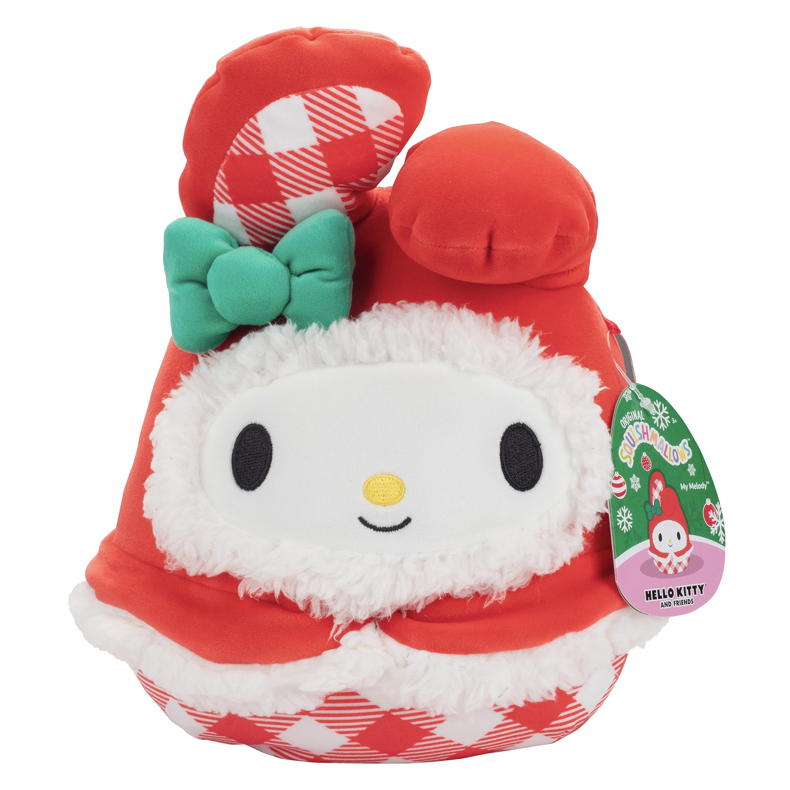 Squishmallows Original 8-Inch Hello Kitty Gingerbread Cookie - Official Jazwares Sanrio Holiday Plush - Collectible Soft & Squishy Stuffed Animal Toy- Add to Your Squad - Gift for Kids, Girls & Boys: Red