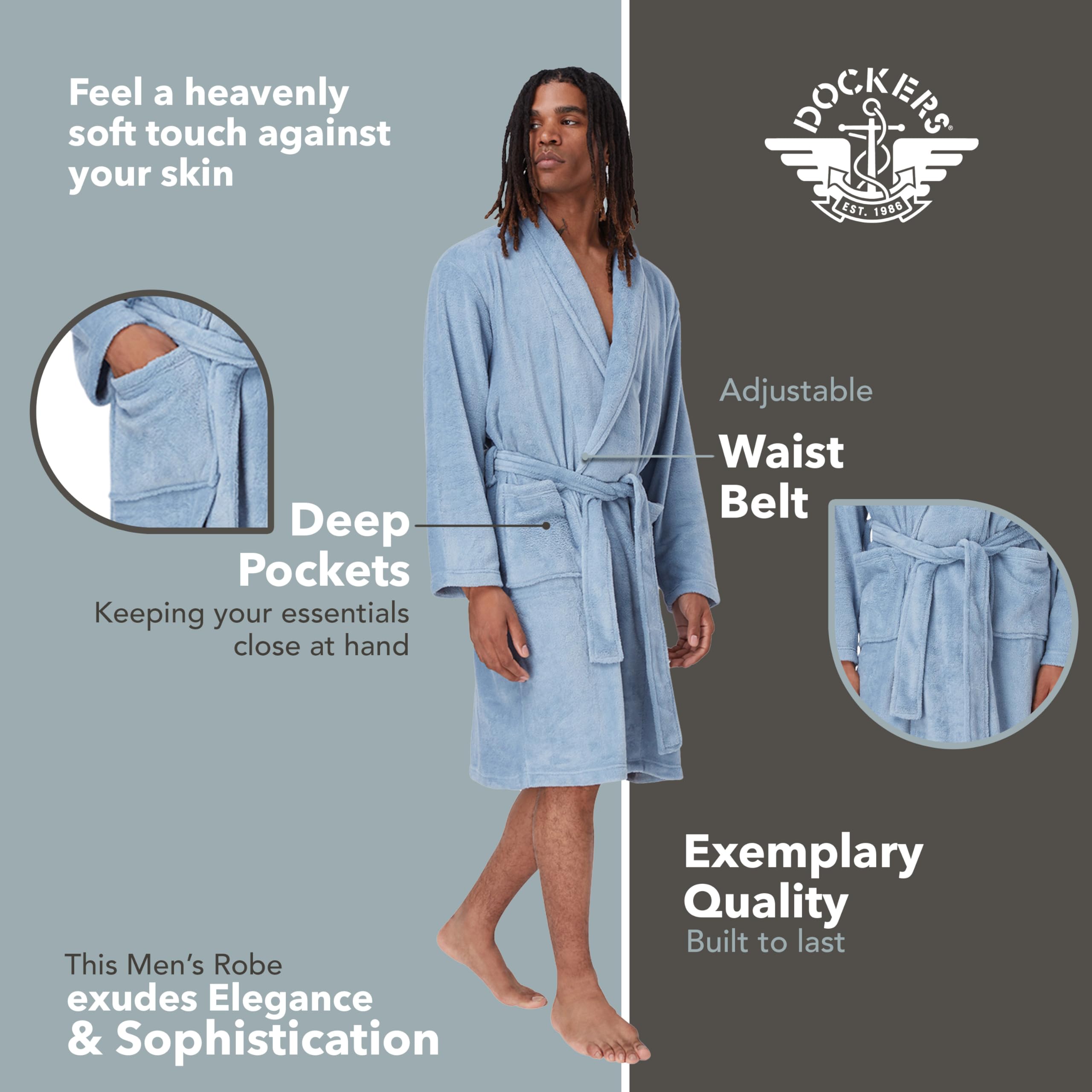 DOCKERS Men Men's Robes: Mountain Creek Medium