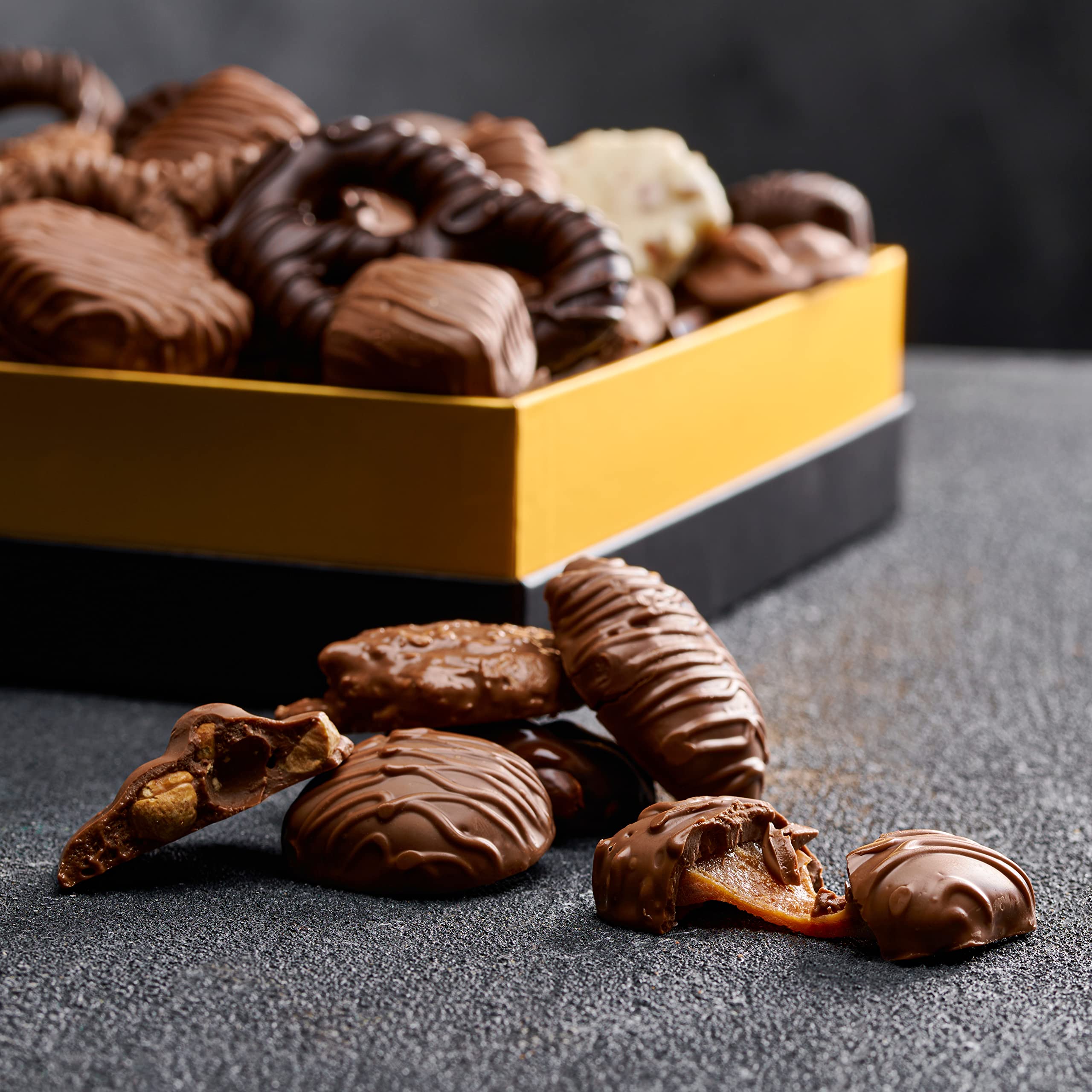Chocolate Gift Box with Assorted Gourmet Chocolates - Food Gift Basket for Women and Men - Birthday, Thank You, Present idea for Him and Her: Twilight Indulgence