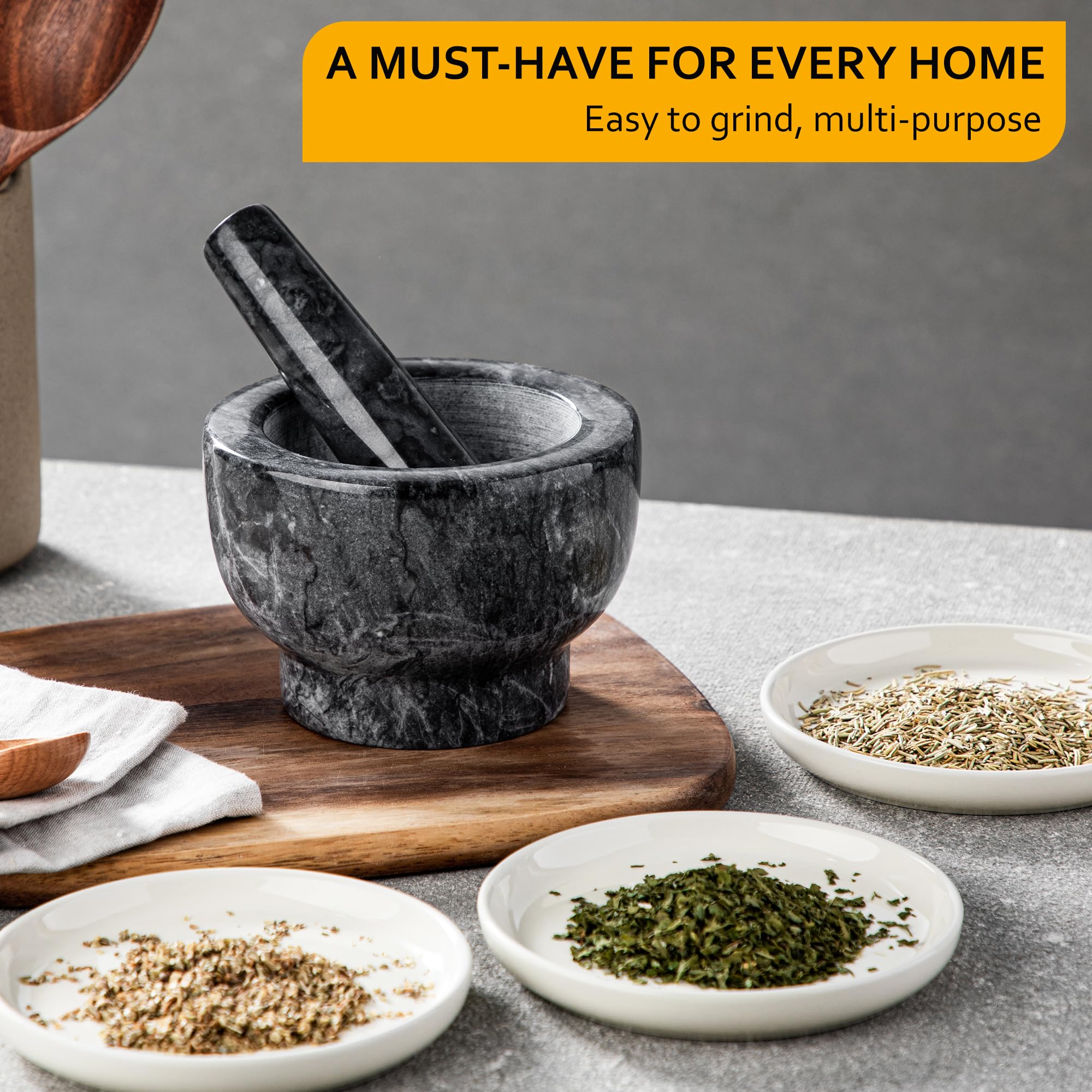 Velaze Large Mortar and Pestle Set, 100% Granite, Natural Unpolished, Herb Crusher, Spice Grinder, Stone Grinder Bowl for Making Guacamole and Pesto, 6.3 Inch Pestle and 16 oz Mortar(2Cup): 10.0 ounces 4.9 Inches 1 MP01