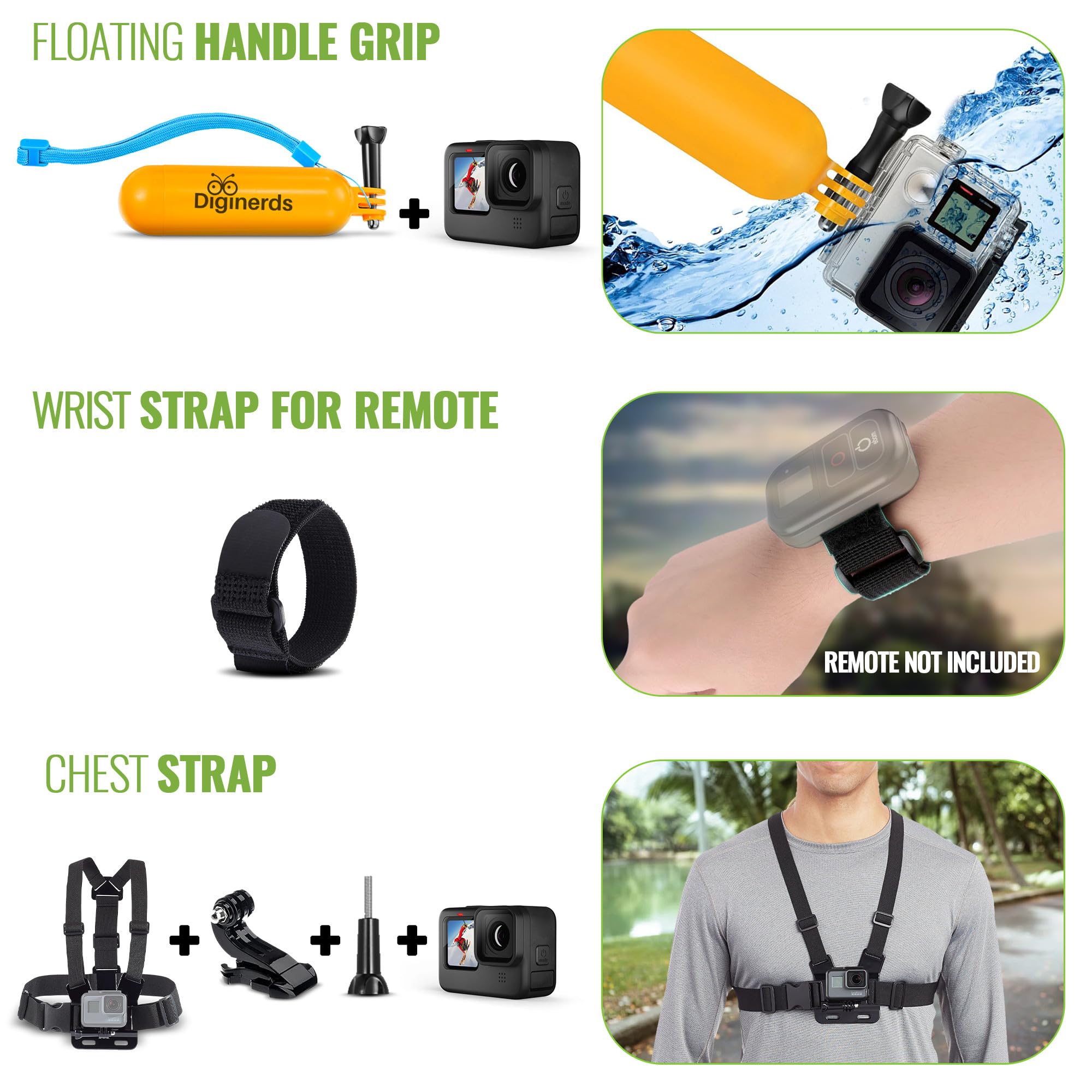 GoPro HERO12 (Hero 12) Black - Waterproof Action Camera with 5.3K HDR Video, 27MP Photos, 1/1.9" Image Sensor, Live Streaming, Webcam, Stabilization + 64GB Card & 50 Piece Accessory Kit - Bundle: GoPro HERO12 (Hero 12) Black - Waterproof Action Camera with 5.3K HDR Video, 27MP Photos, 1/1.9" Image Sensor, Live Streaming, Webcam, Stabilization + 64GB Card & 50 Piece Accessory Kit - Bundle