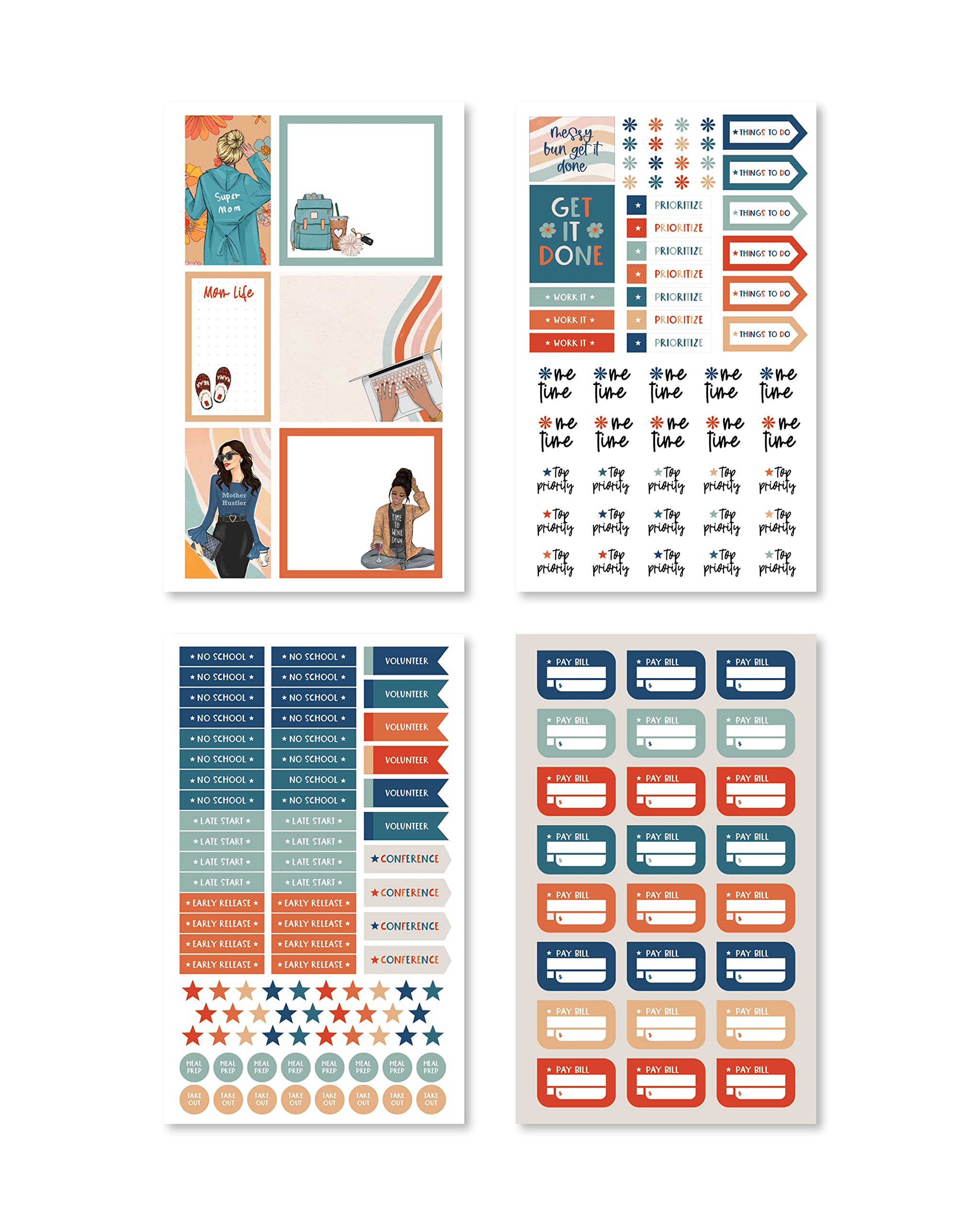 Rongrong Mom Life Planner Stickers Book for Planners, Calendars, Journals and Projects – Premium Quality Hand Drawn Perfect for Making The Most of Chaotic Mom Life - Scrapbook Accessories – 24 Pages: Rongrong Mom Life Planner Stickers Book for Planners, Calendars, Journals and Projects – Premium Quality Hand Drawn Perfect for Making The Most of Chaotic Mom Life - Scrapbook Accessories – 24 Pages