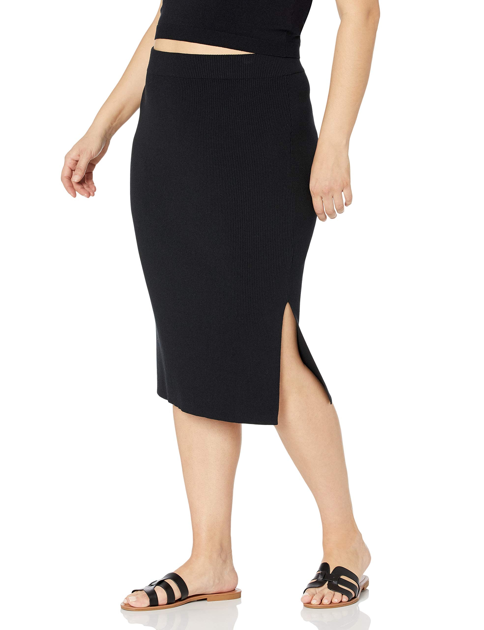 The Drop Women's Vera Slim Side-Slit Midi Sweater Skirt thumbnail 4