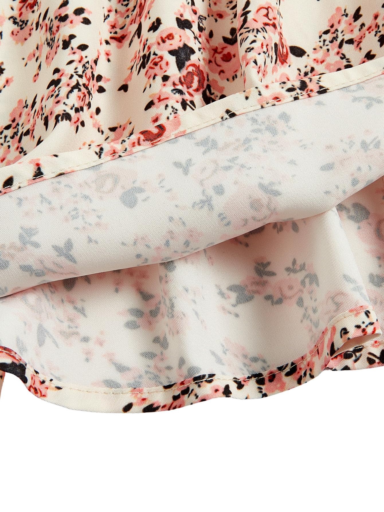 Floerns Women's Summer Floral Cherry Print A Line Short Cami Dress: Large Floral Light Pink