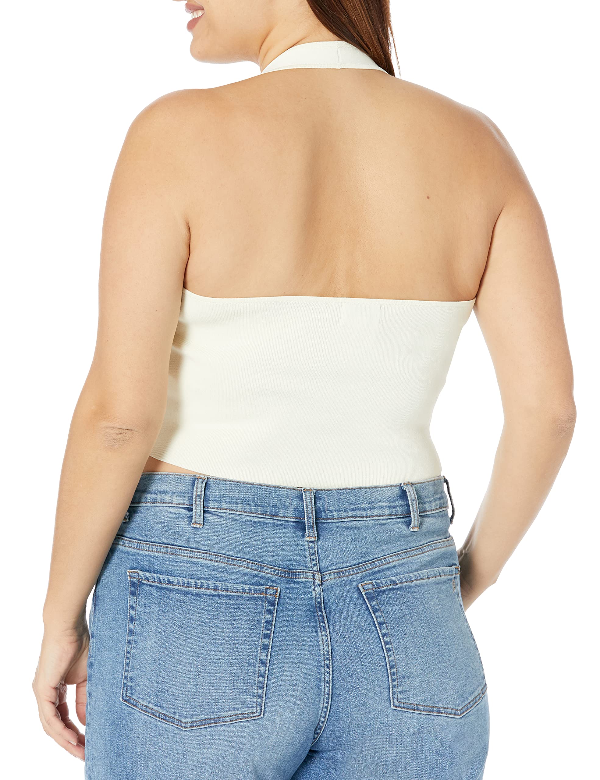 The Drop Women's Greta Fitted Square-Neck Halter Sweater Bralette thumbnail 6