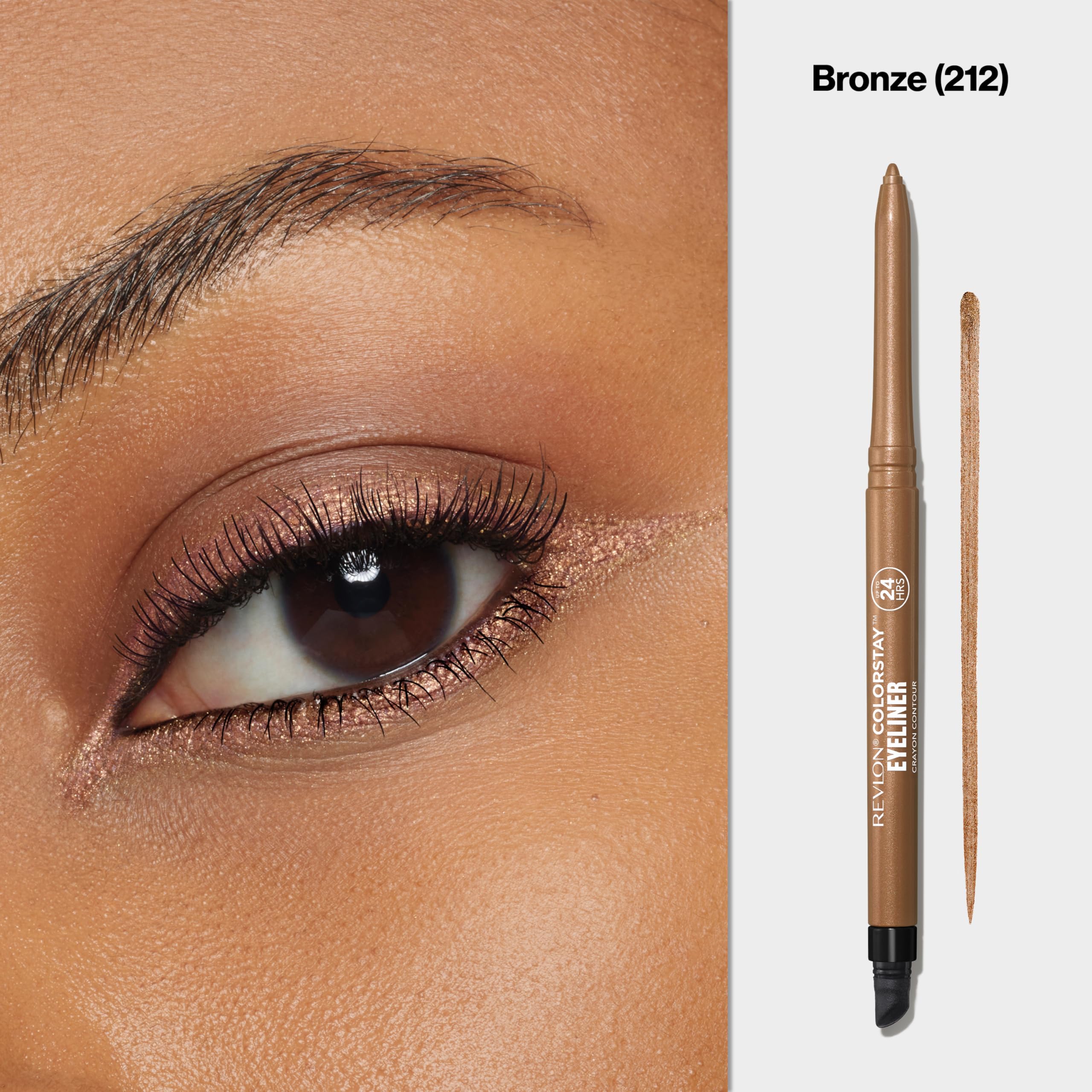 Revlon ColorStay Pencil Waterproof Eyeliner, Smudge-Proof, Eye Makeup with Built-In Sharpener, 201 Black, 0.01 oz