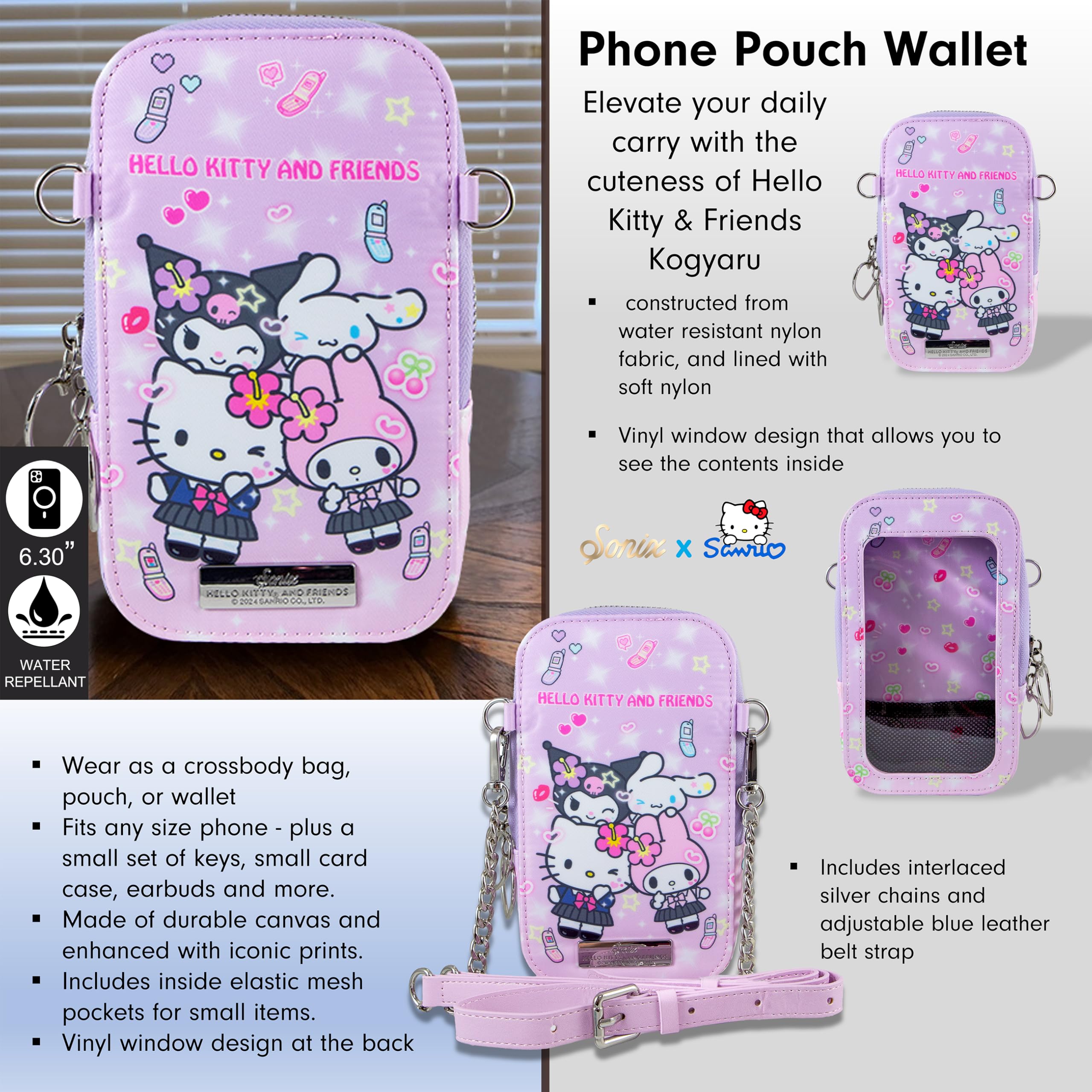 Sonix x Sanrio Phone Pouch - Universal Smartphone Purse and Wallet, Crossbody and Shoulder Bag