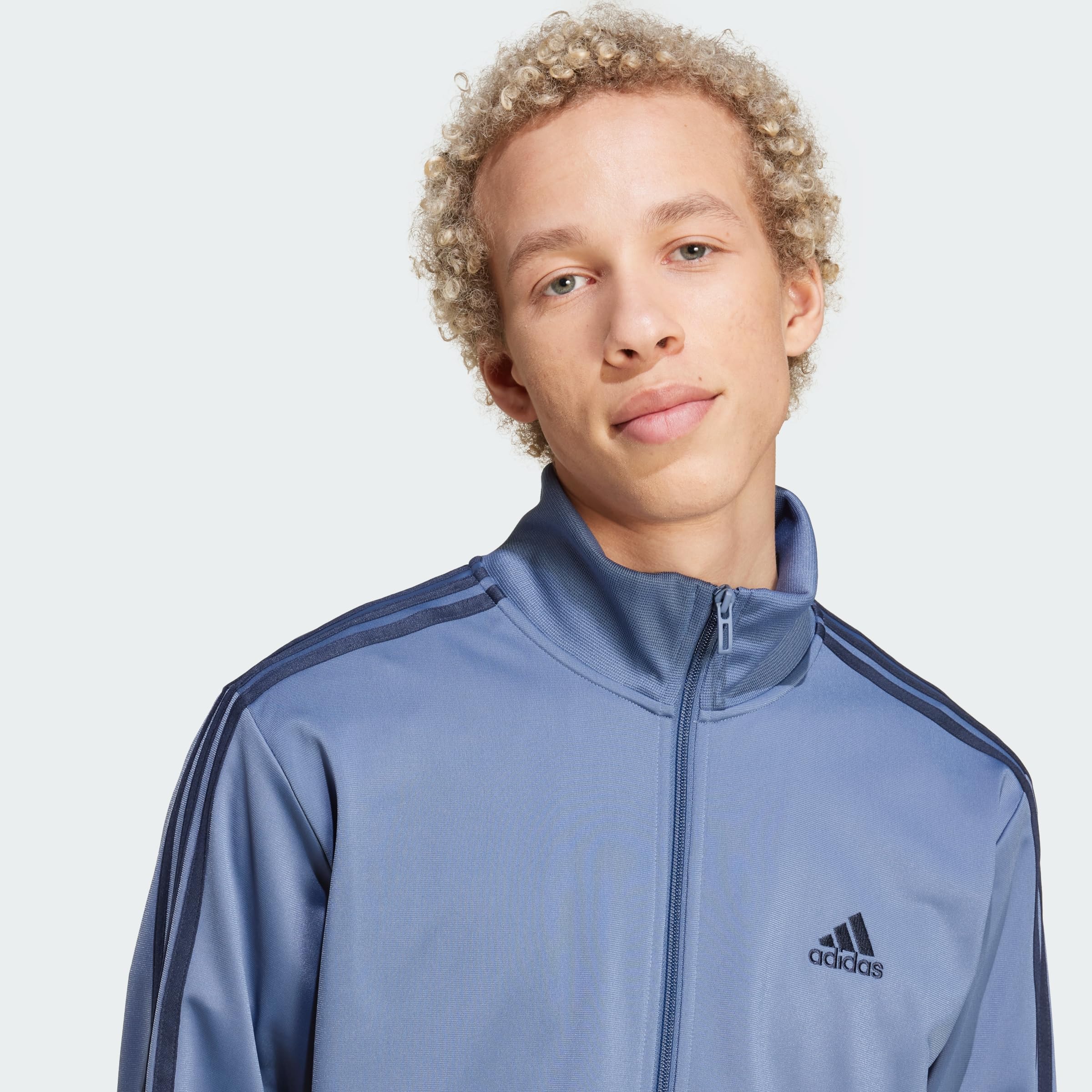 adidas Men's Size Basic 3-Stripes Tricot Track Suit thumbnail 2