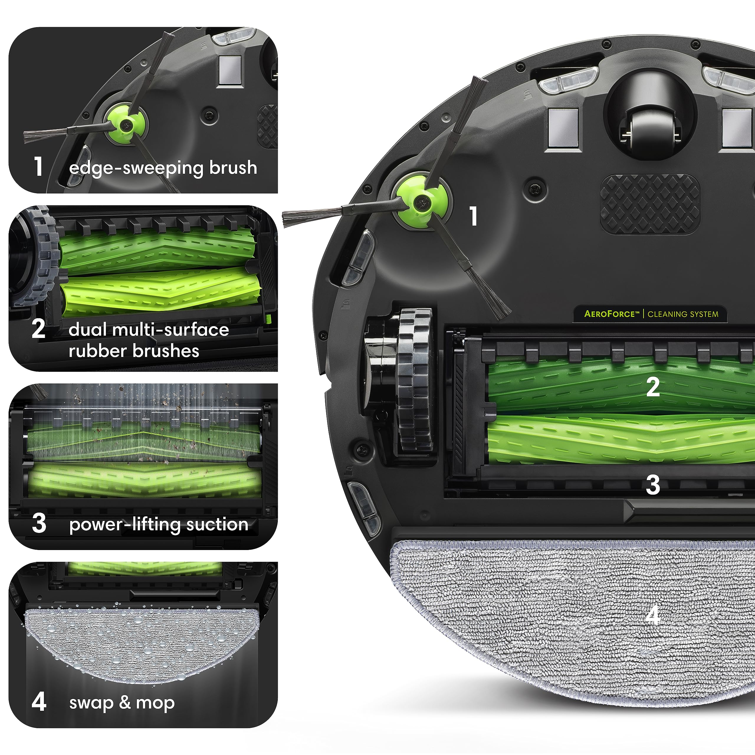 iRobot  Self-Emptying Robot Vacuum and Mop, Clean by Room with Smart Mapping, Empties Itself for Up to 60 Days, Works with Alexa, Personalized Cleaning OS: Roomba Combo i5+
