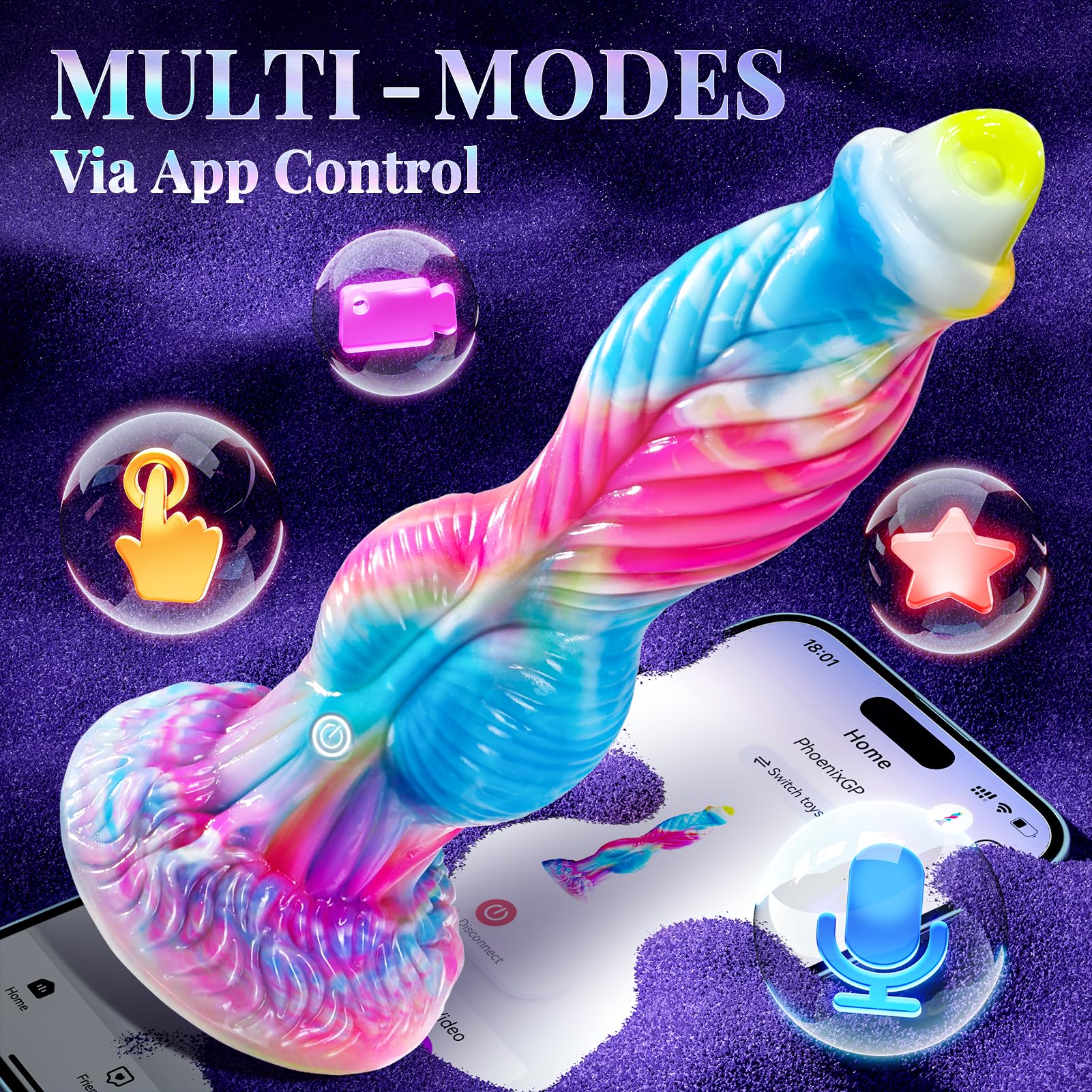 Thrusting Dildo Vibrator Sex Toys - 10.2" 4IN1 Thick Dildo Anal Toys, U G-spot Huge Dildo Upgraded App Remote Control Dildos Multi-Modes, Horse Dildo Dragon Dildo Adult Sex Toys & Games, BluePink: Blue Pink