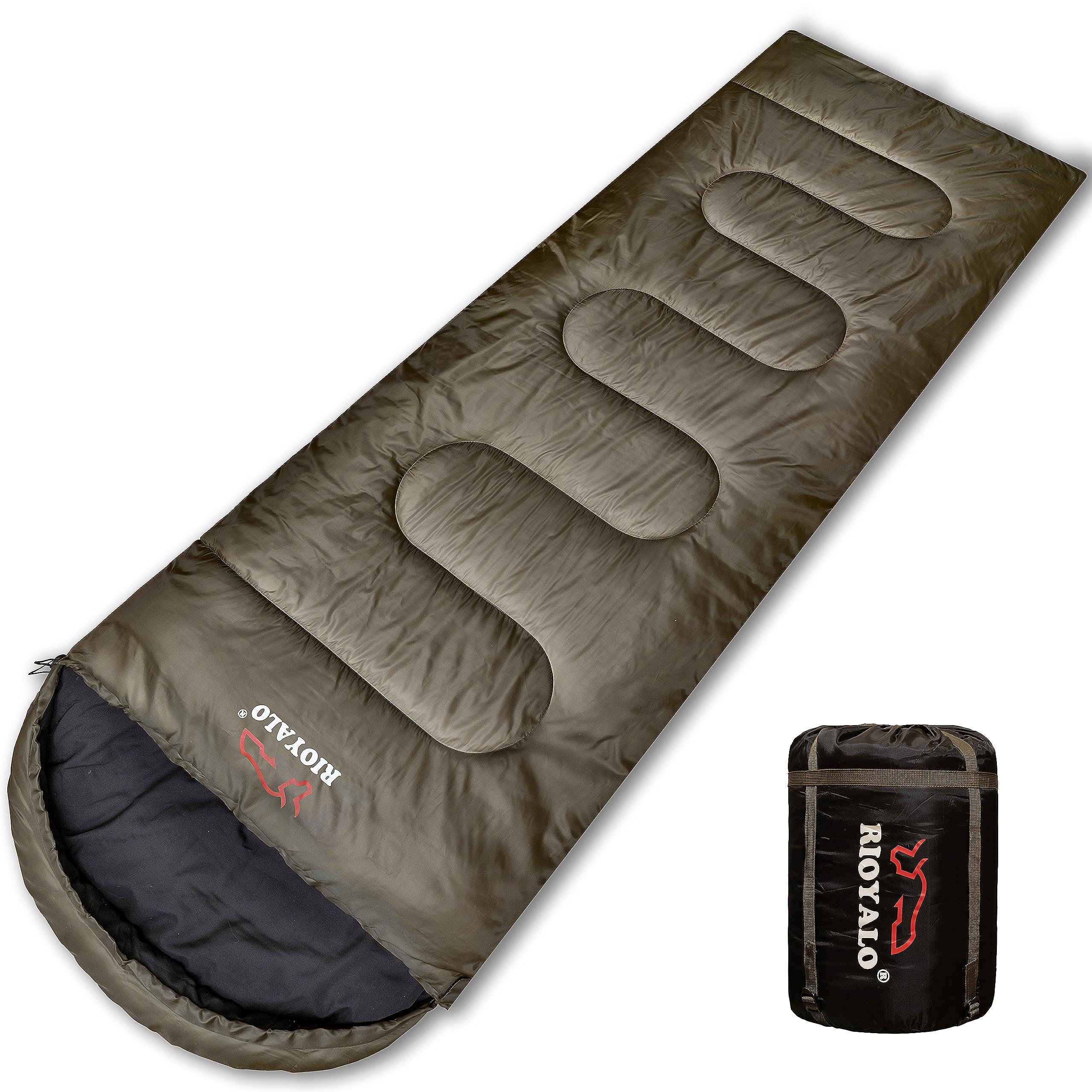 RIOYALO 0 Degree Sleeping Bags for Adults Cold Weather | Big and Tall 4 Season Winter Camping Sleeping Bag w. Compression Sack for Youth Hiking Backpacking | Portable Waterproof | XL Up to 6 ft 10 in