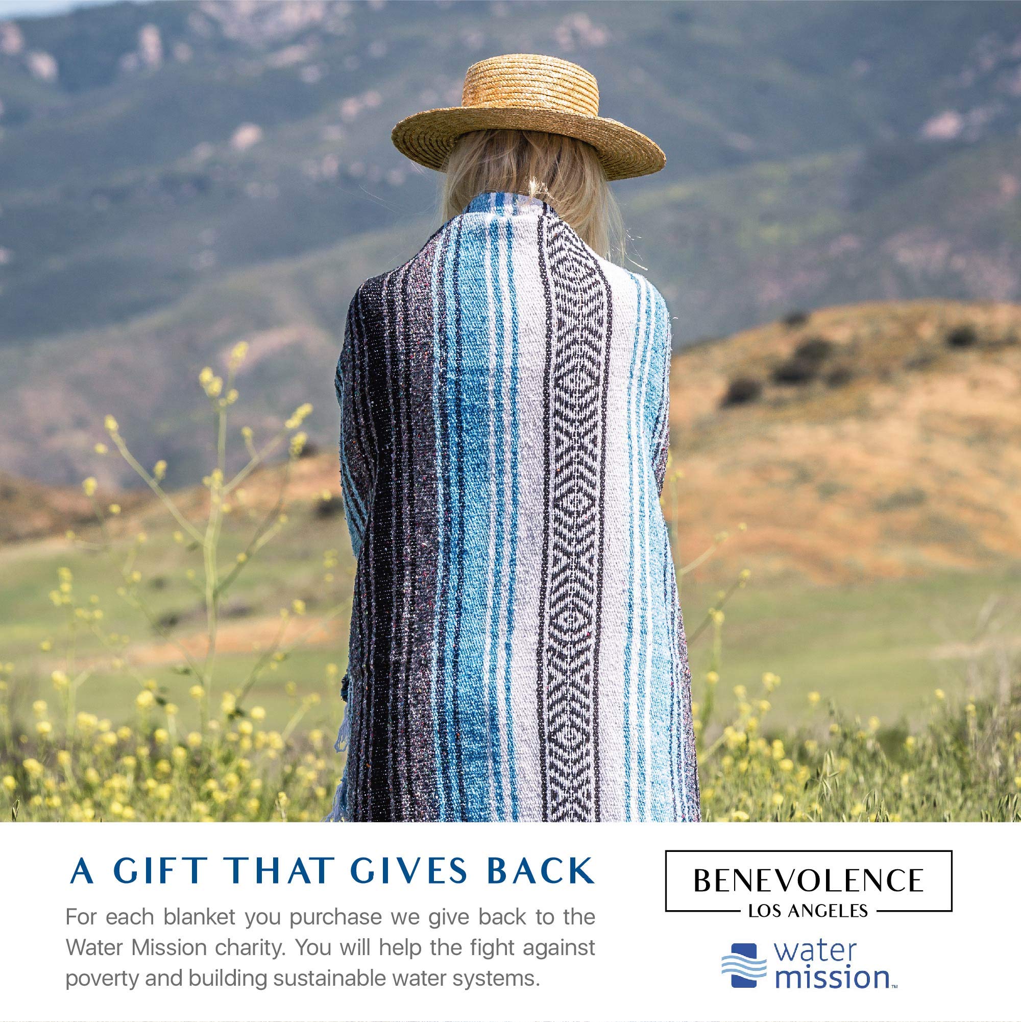Benevolence LA Authentic Handwoven Mexican Blanket | Yoga Blankets, Outdoor, Picnic, Beach, Camping | Equestrian Saddle | Serape 50x70 inches - , Pack of 1