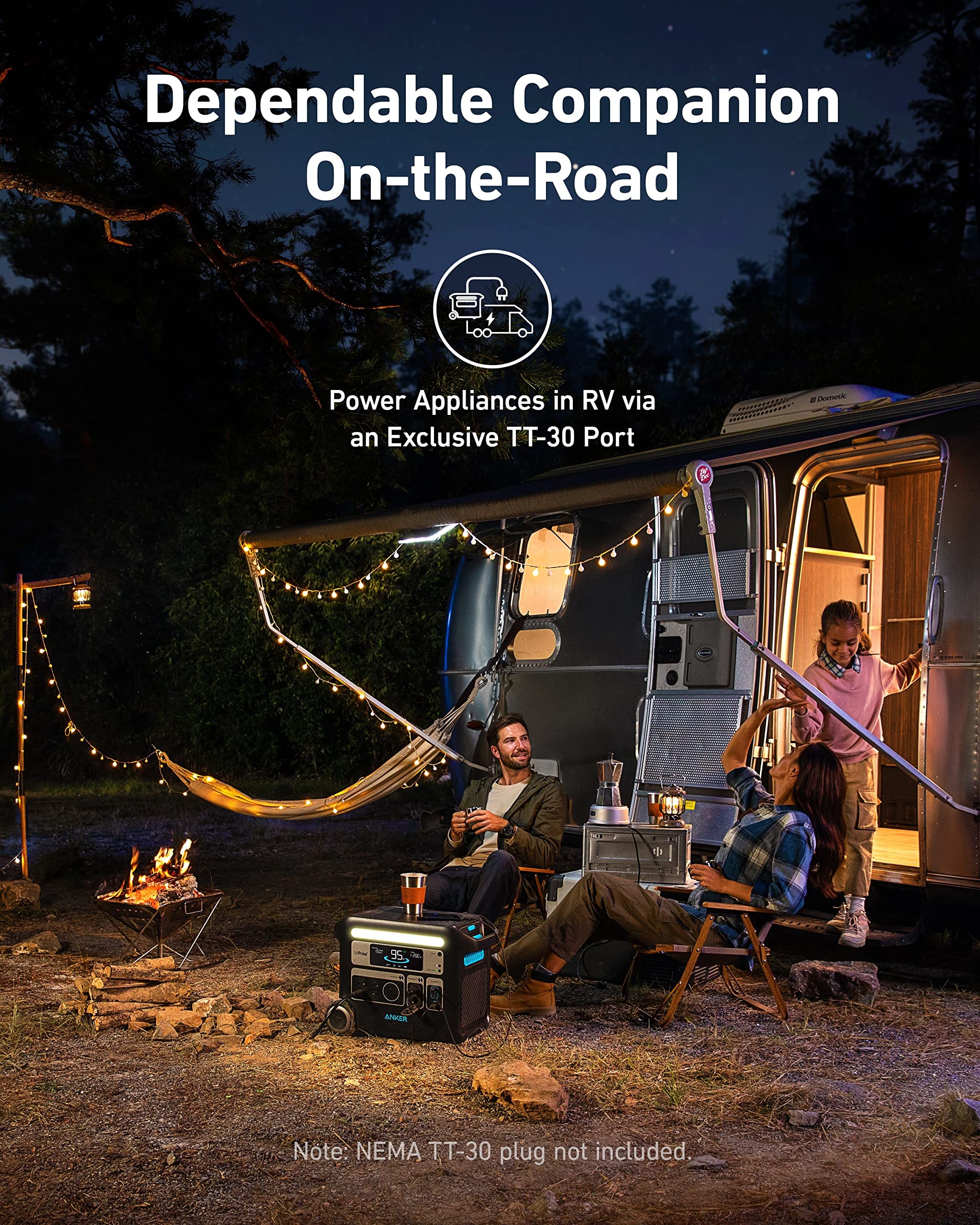 Anker SOLIX F2000 Portable Power Station, PowerHouse 767, 2048Wh GaNPrime Solar Generator with 200W Solar Panel, LiFePO4 Batteries, 4 AC Outlets Up to 2400W for Home, Power Outage, Outdoor Camping: Anker SOLIX F2000+1*200W Solar Panel