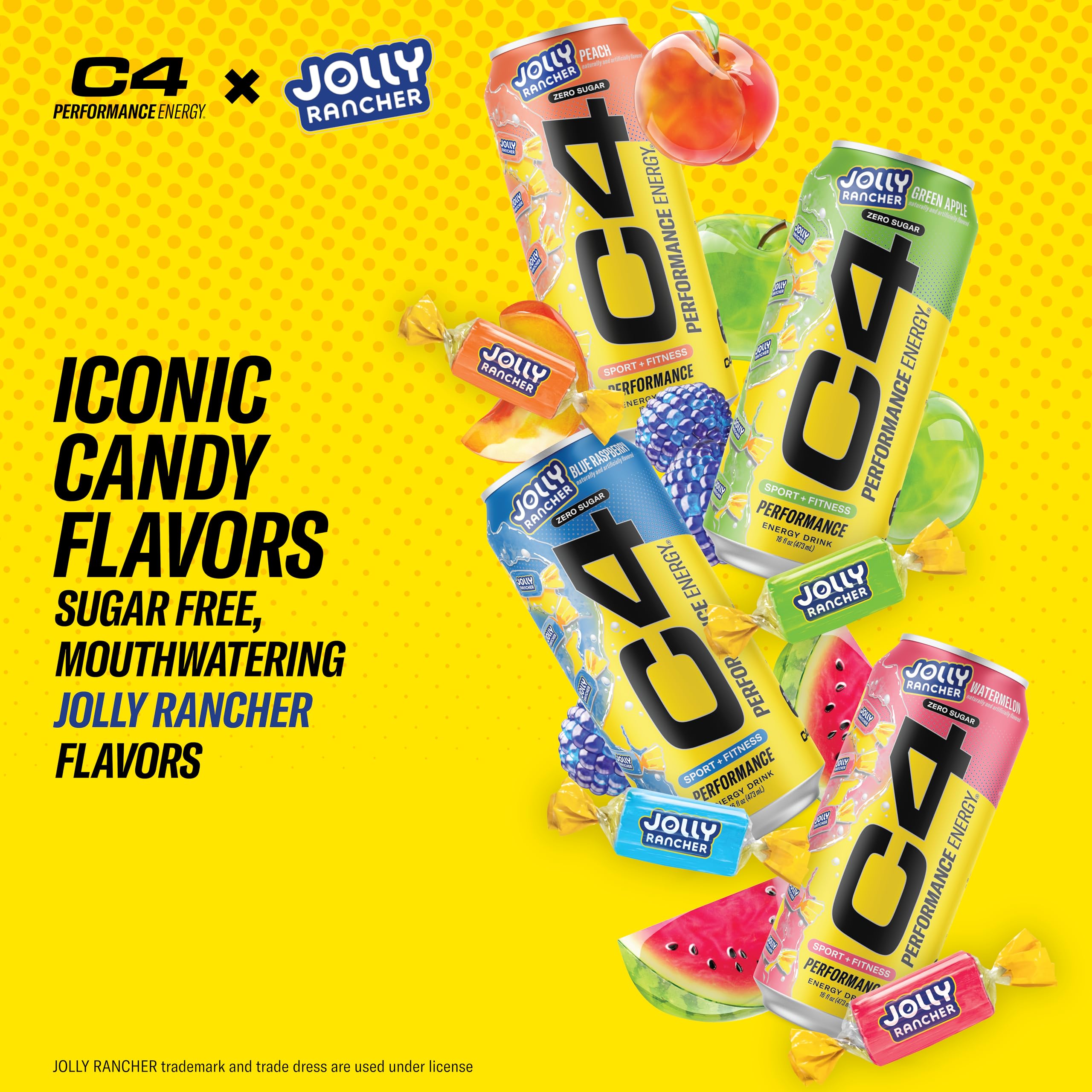 Cellucor C4 Performance Energy Drink | JOLLY RANCHER Watermelon | Zero Sugar Carbonated Preworkout Energy | 200mg Caffeine with Beta Alanine | 16 Fl Oz (12 Pack): C4 JOLLY RANCHER&#x2122; Variety Pack 192 Fl Oz (Pack of 1)