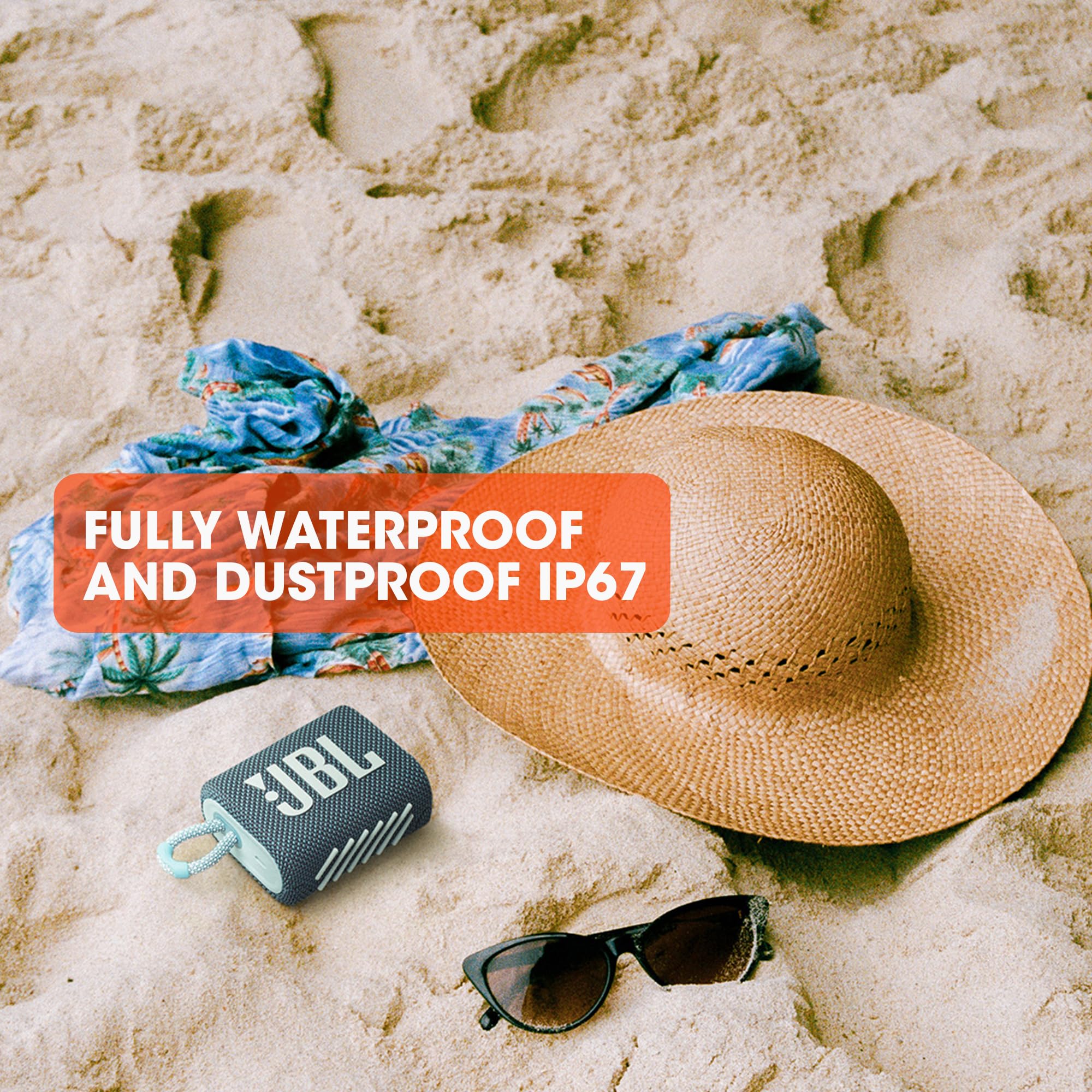 JBL Go 3 - Portable Mini Bluetooth Speaker, big audio and punchy bass, IP67 waterproof and dustproof, 5 hours of playtime, speaker for home, outdoor and travel (Blue): GO3 Blue