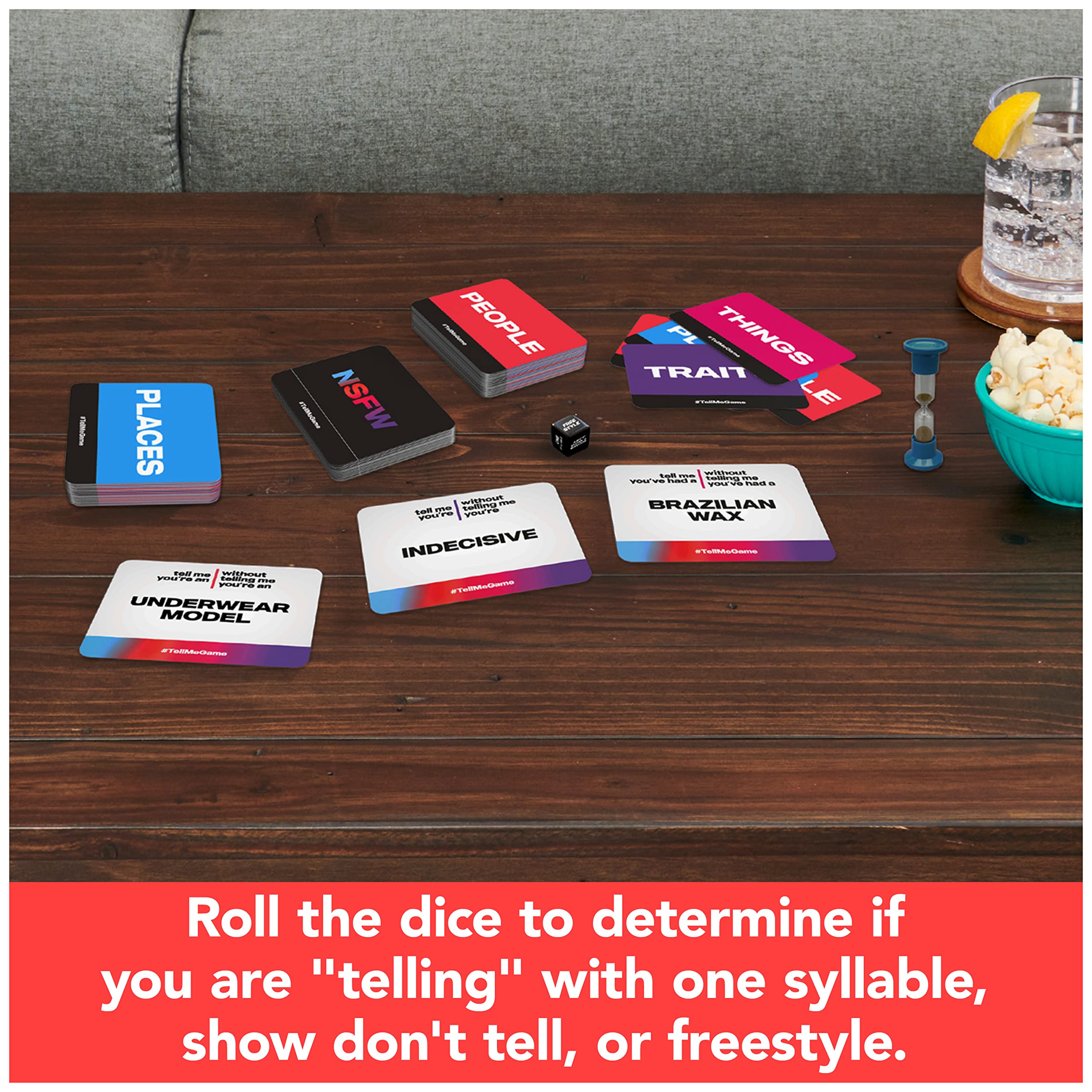 Spin Master Games, , The Viral Adult Party Game for Bachelorette Parties, College, Birthdays, Friendsgiving, 2-10 Players, for Ages 18 & Up: Tell Me Without Telling Me