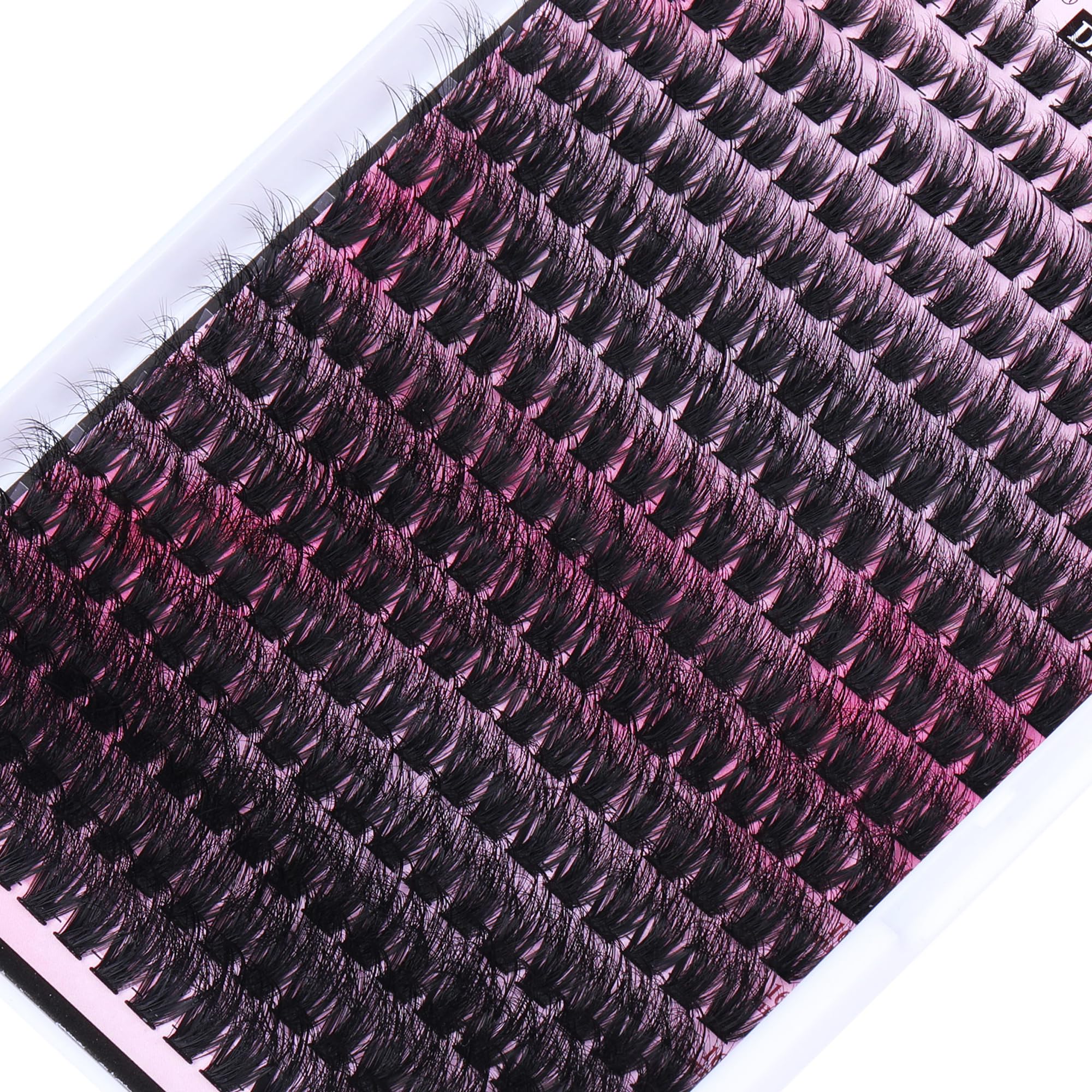 FANXITON DIY Lash Extension Kit Volume Lash Clusters 40D+50D D Curvature Individual Lashes Lash Clusters Kit Thick Eyelash Extension Kit 280 pcs Thin Band Cluster Lashes Lash Bond and Seal Tweezers: (HZ 01)DIY Lash Extension Kit-288pcs