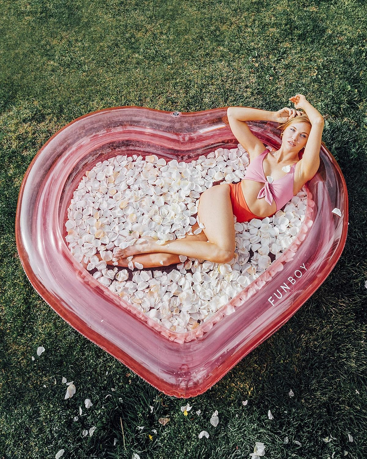 FUNBOY Giant Inflatable Luxury Clear Pink Heart Kiddie Pool, Year-Round Fun for Ball Pits, Swimming Pools, a Summer Pool Party and the Beach: FUNBOY Giant Inflatable Luxury Clear Pink Heart Kiddie Pool, Year-Round Fun for Ball Pits, Swimming Pools, a Summer Pool Party and the Beach