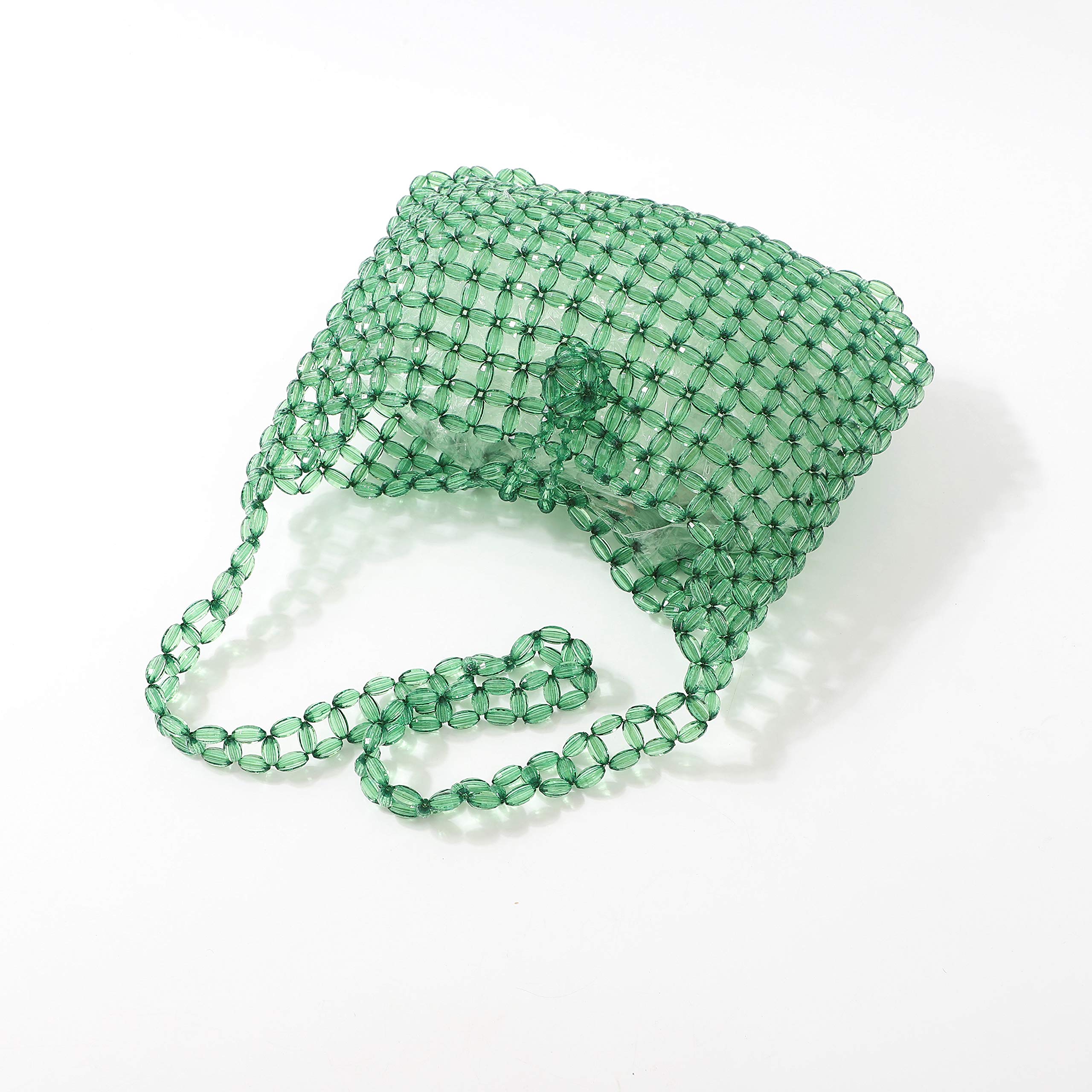 Abvokury YIFEI Women Green Colored Transparent Beaded Acrylic Shoulderbag Evening Handmade Crossbody Bags: Abvokury YIFEI Women Green Colored Transparent Beaded Acrylic Shoulderbag Evening Handmade Crossbody Bags