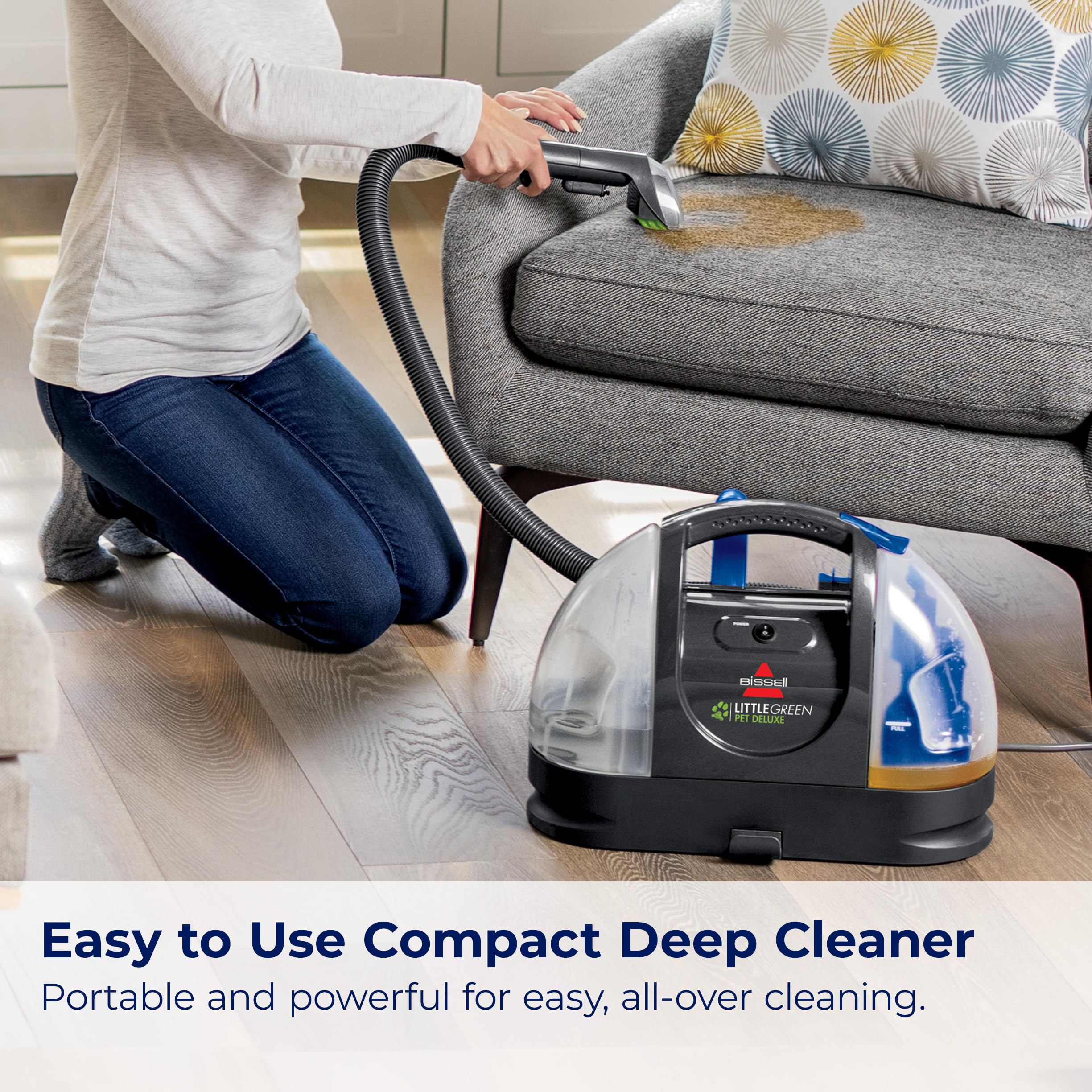 Bissell Little Green Pet Deluxe Portable Carpet Cleaner and Car/Auto Detailer, 3353, Gray/Blue thumbnail 5