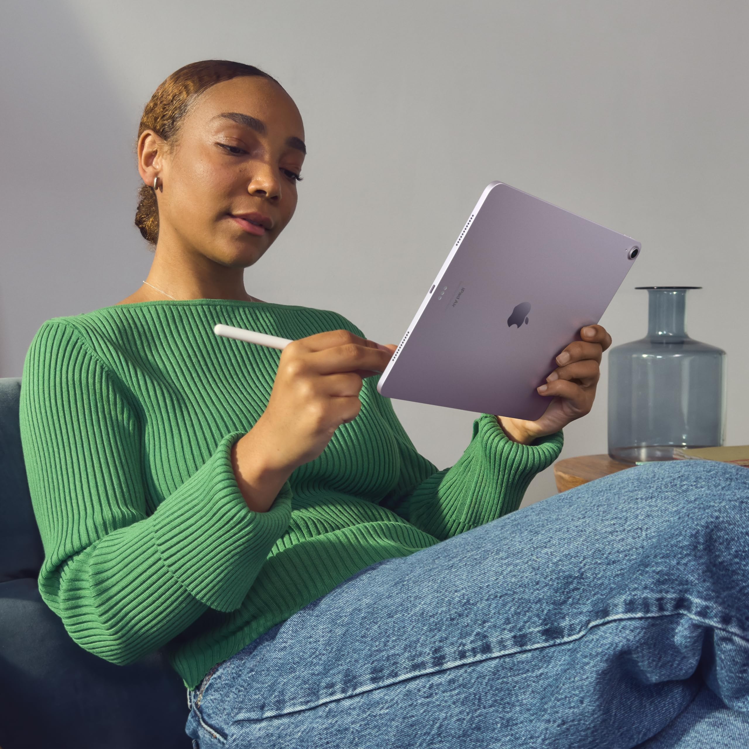 Apple iPad Air 13-inch (M2): Built for Apple Intelligence, Liquid Retina Display, 128GB, 12MP Front/Back Camera, Wi-Fi 6E, Touch ID, All-Day Battery Life — Purple