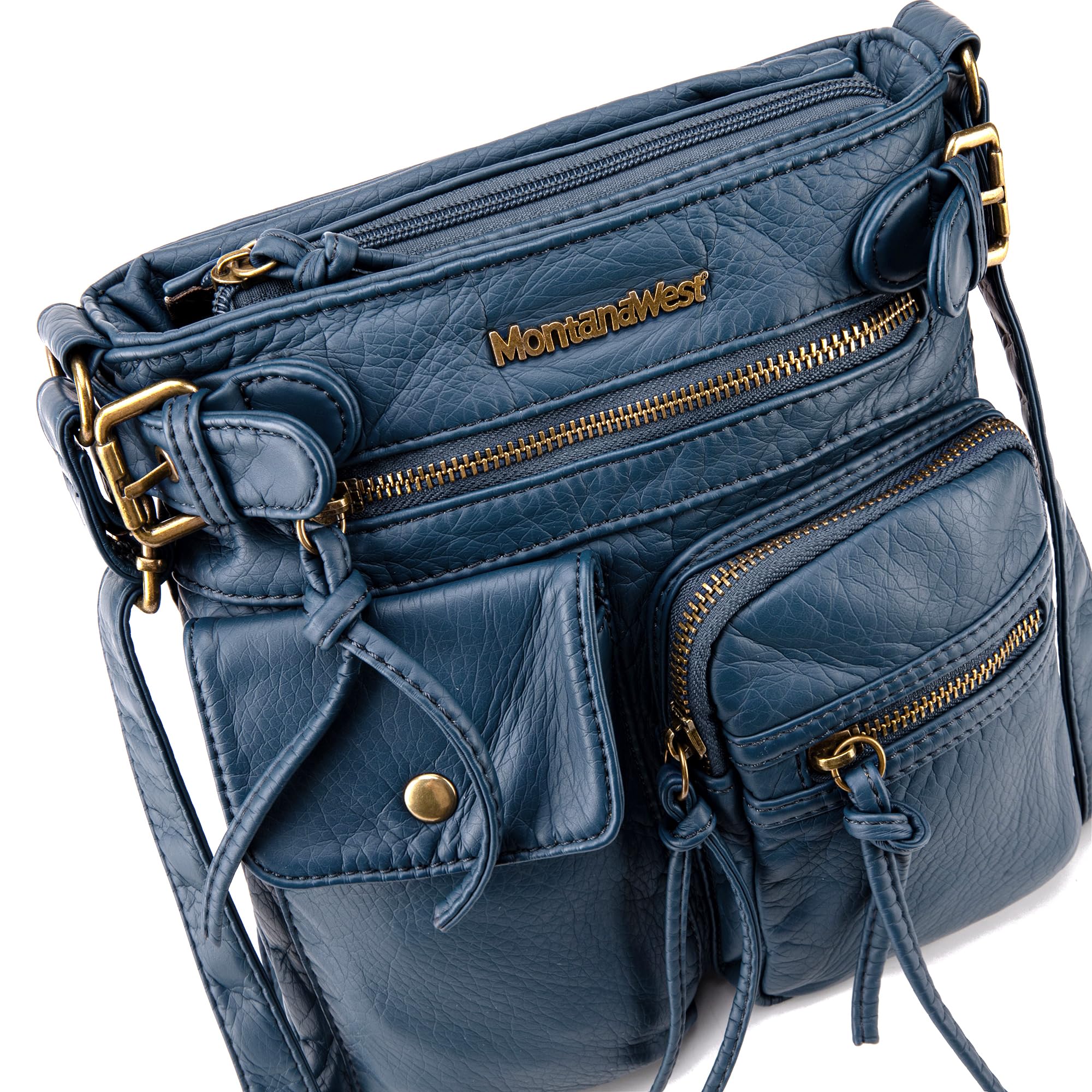 Montana West Crossbody Bag for Women Multi Pocket Shoulder Medium Travel Purses Ultra Soft Washed Leather