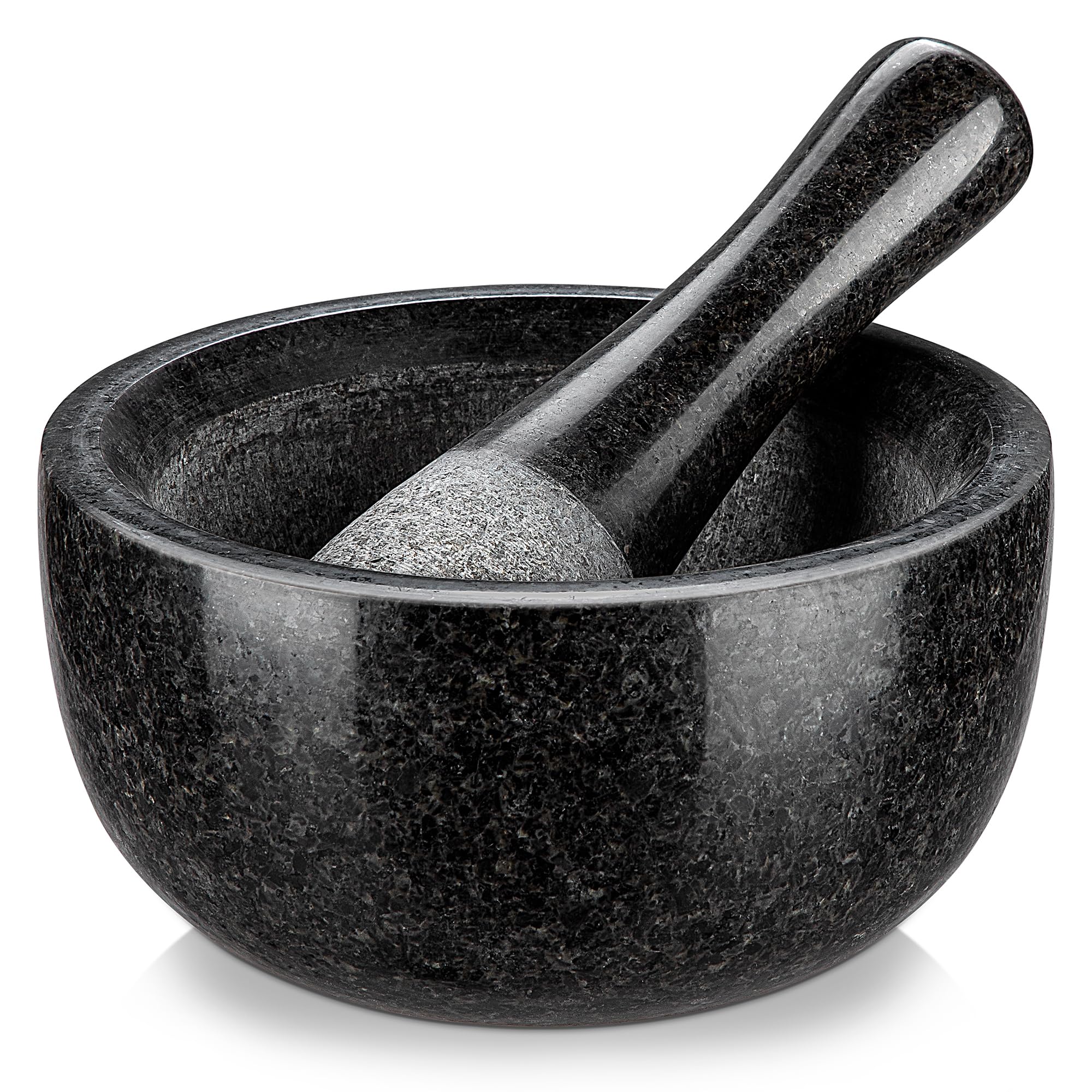 Velaze Large Mortar and Pestle Set, 100% Granite, Natural Unpolished, Herb Crusher, Spice Grinder, Stone Grinder Bowl for Making Guacamole and Pesto, 6.3 Inch Pestle and 19.6 oz Mortar(2.4 Cup): 19.6 ounces 6.3 Inches 1 MP02