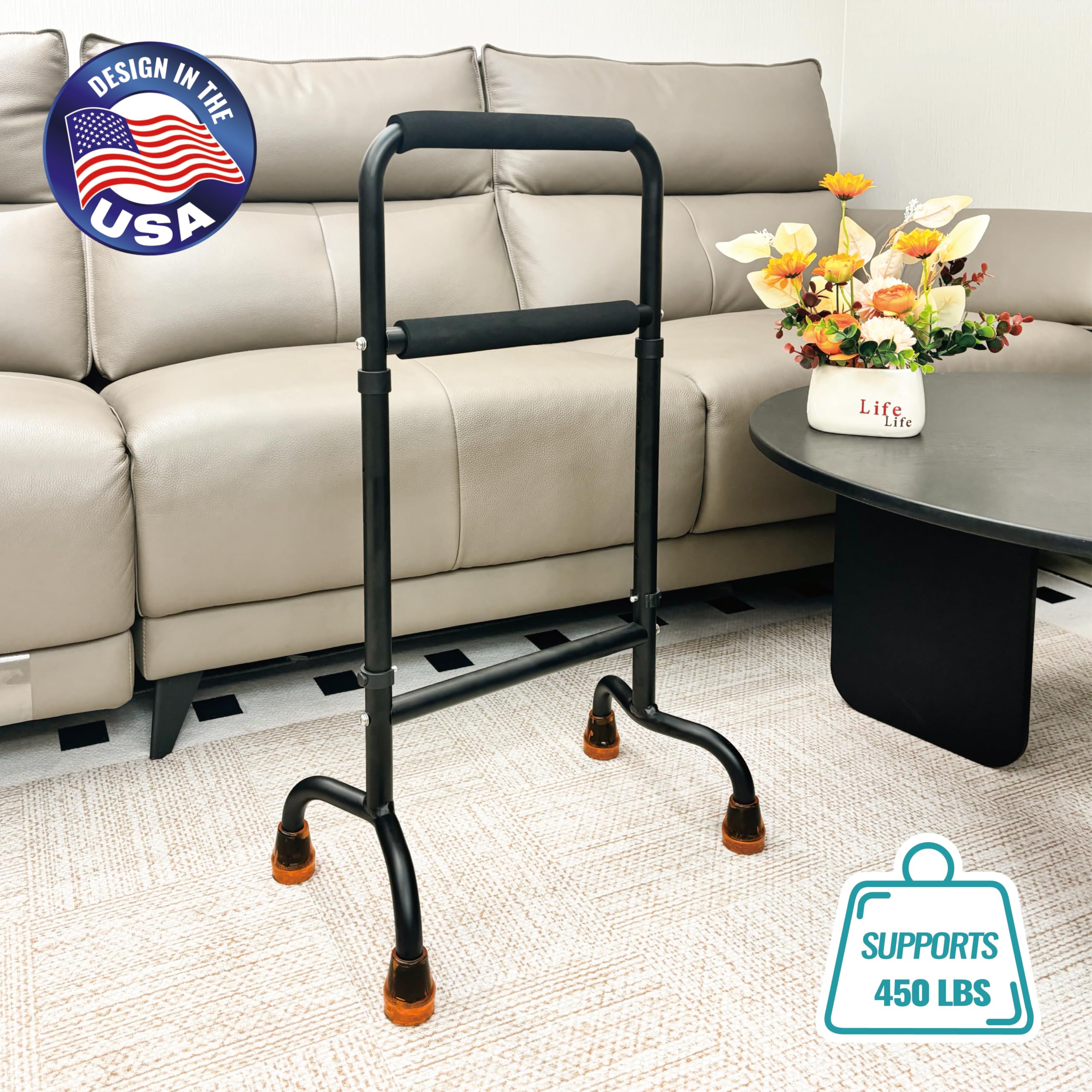 Support Way Couch Stand Assist, Ankle and Knee Surgery Recovery Aid, Versatile Chair Stand Assist-Mobility Standing Aid Rail for Elderly Height Adjustable, Lightweight (450lb Loading) thumbnail 5