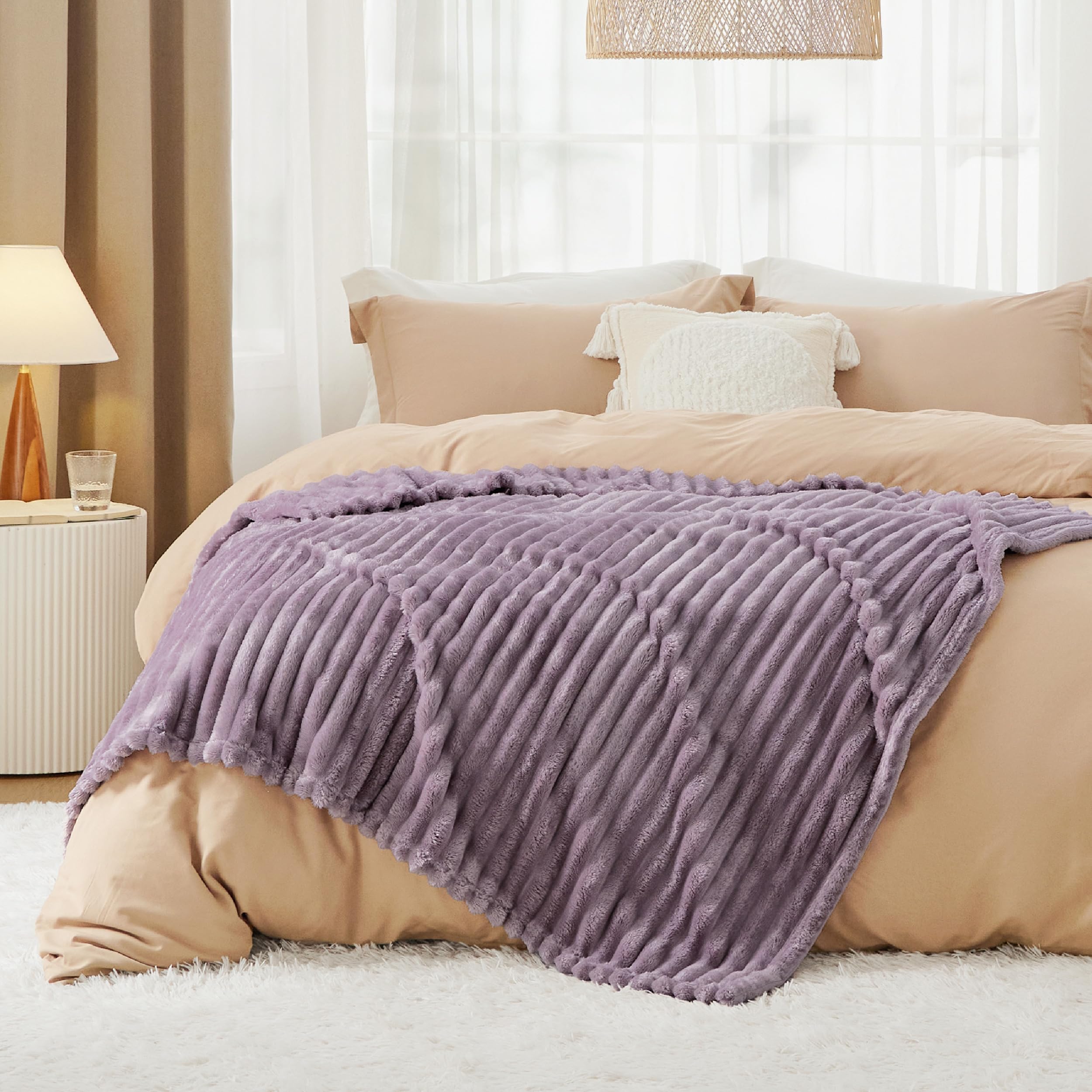 Bedsure Light Purple Fleece Blanket for Couch - GentleSoft Cozy Soft Blankets for Women, Cute Small Throws for Girls, 50x60 Inches thumbnail 6