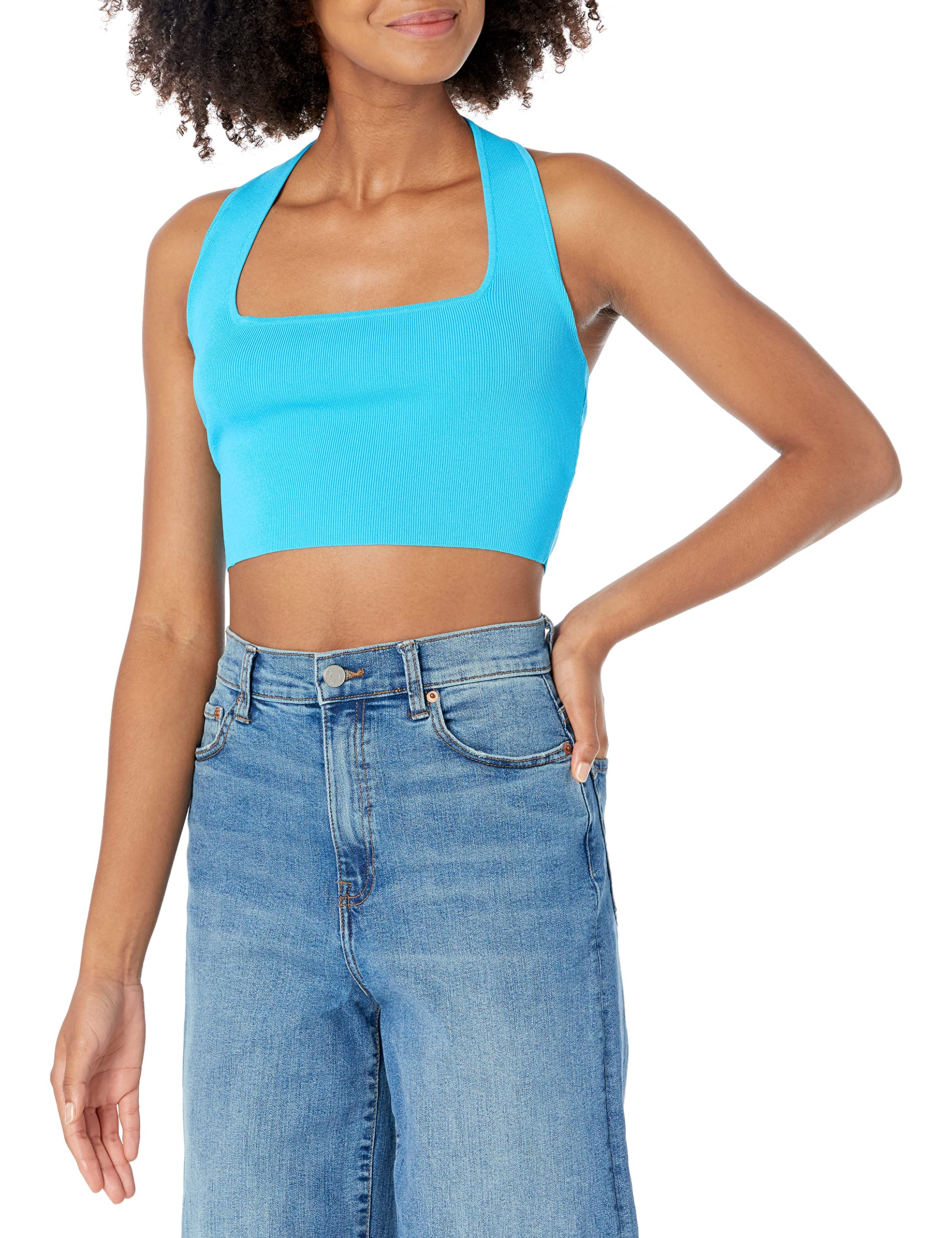 The Drop Women's Greta Fitted Square-Neck Halter Sweater Bralette thumbnail 1