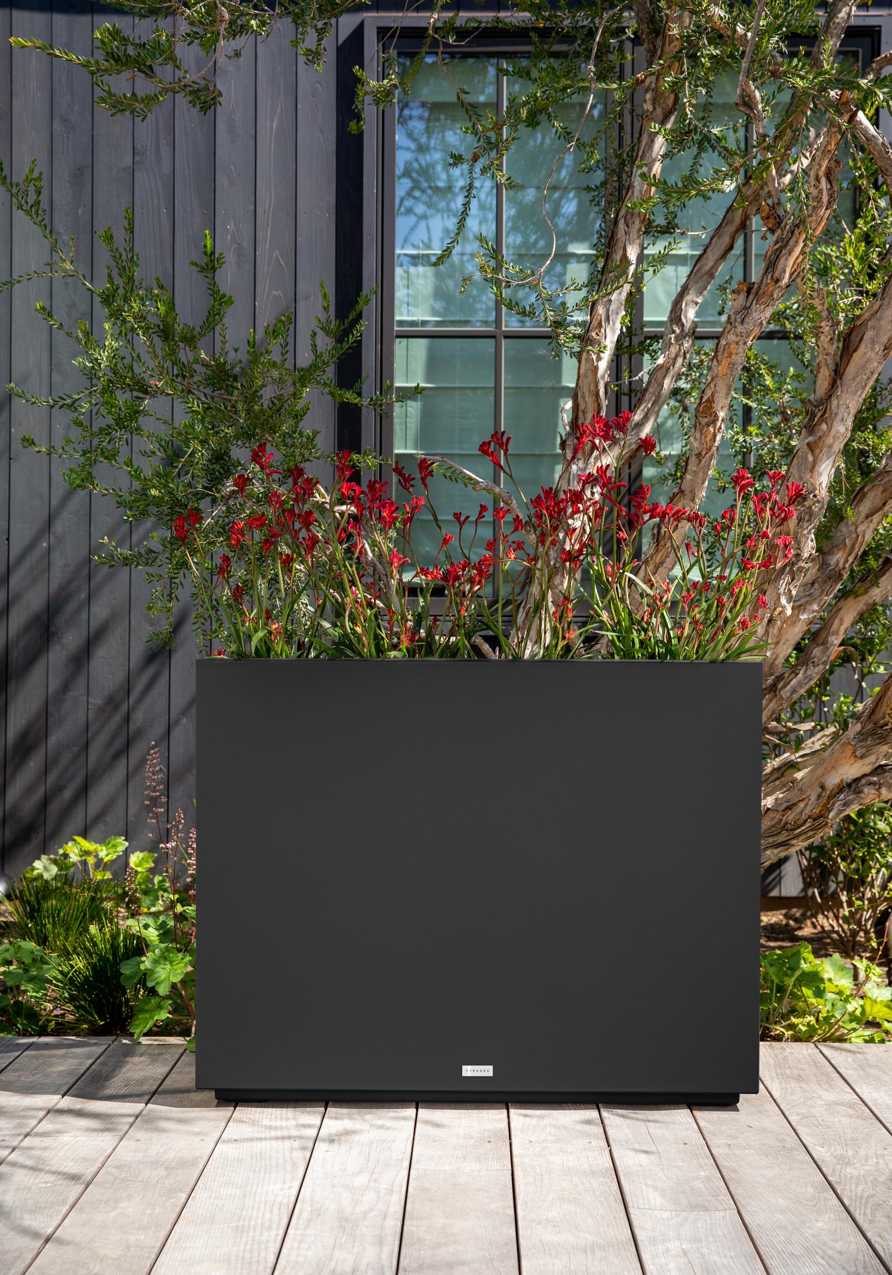 Veradek Block Series Span Plastic Planter - Tall Rectangular Planter for Indoor or Outdoor Patio/Porch | Durable All-Weather with Removable Insert Bucket | Modern Design for Plants, Flowers(2 Pack) thumbnail 7
