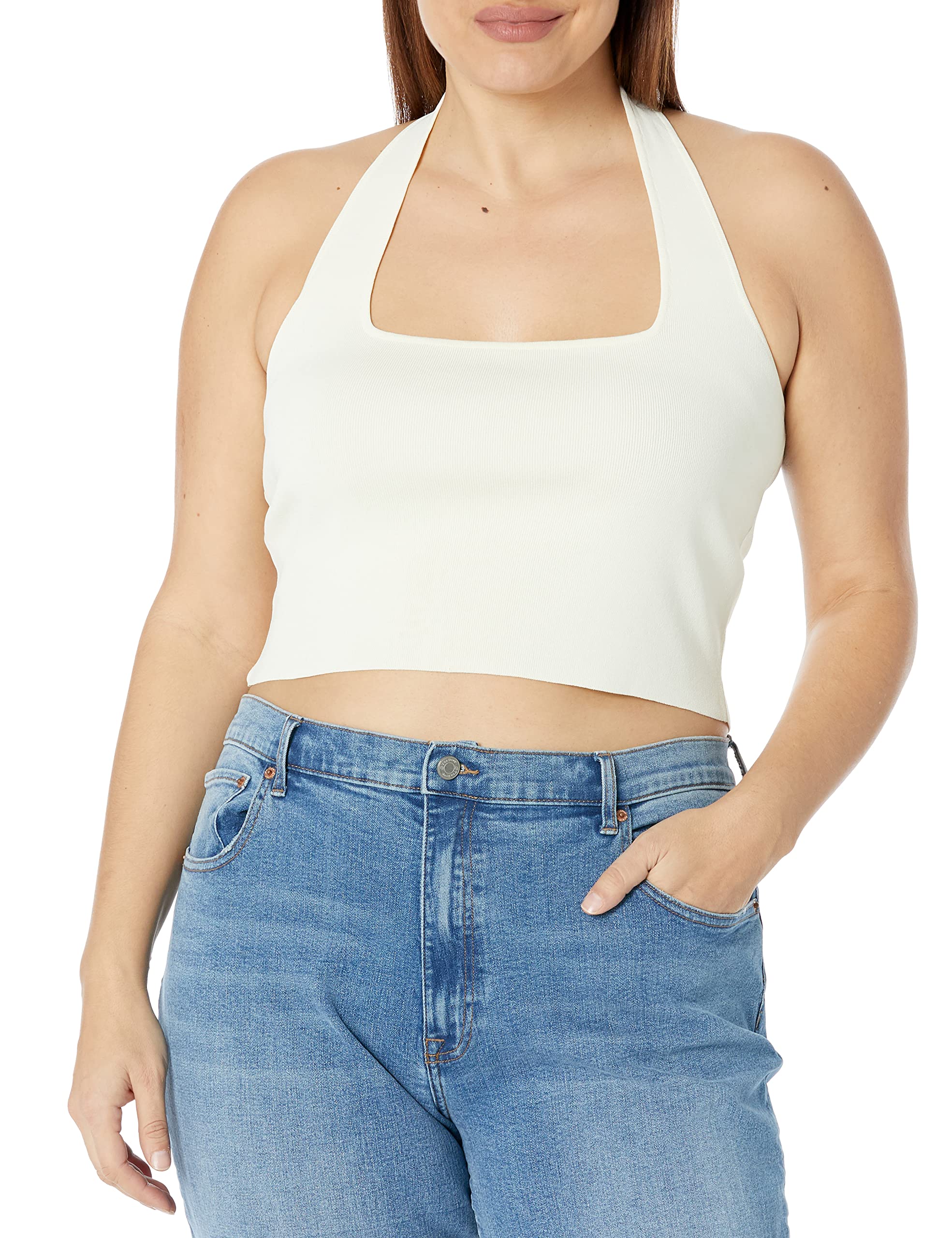 The Drop Women's Greta Fitted Square-Neck Halter Sweater Bralette thumbnail 5