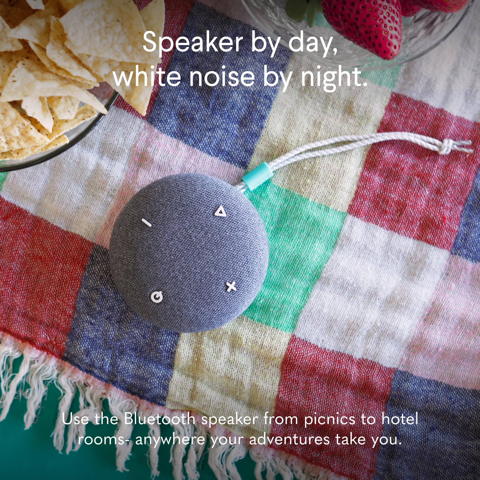 SNOOZ Go - Portable Travel Sound Machine, 6 Sounds, Fan, Pink & White Noise, Rechargeable Bluetooth Speaker, Sleep Aid for Adults, Kids, Office Privacy, Sleeping Essential for Gift Registry -: Charcoal