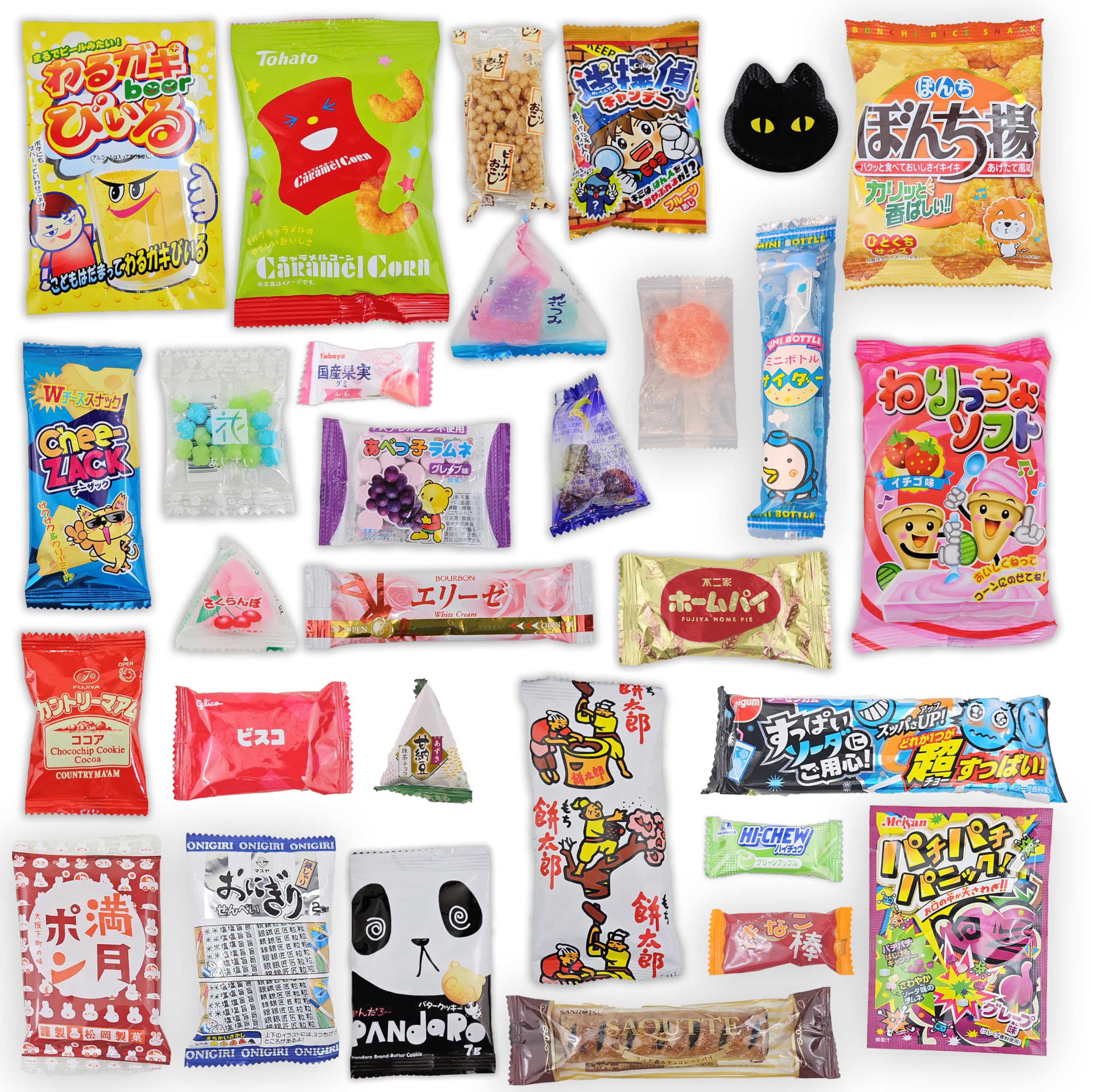 Japanese Snacks & Candy Dagashi with English Pamphlet 30 Pieces Custom Gift Set ()