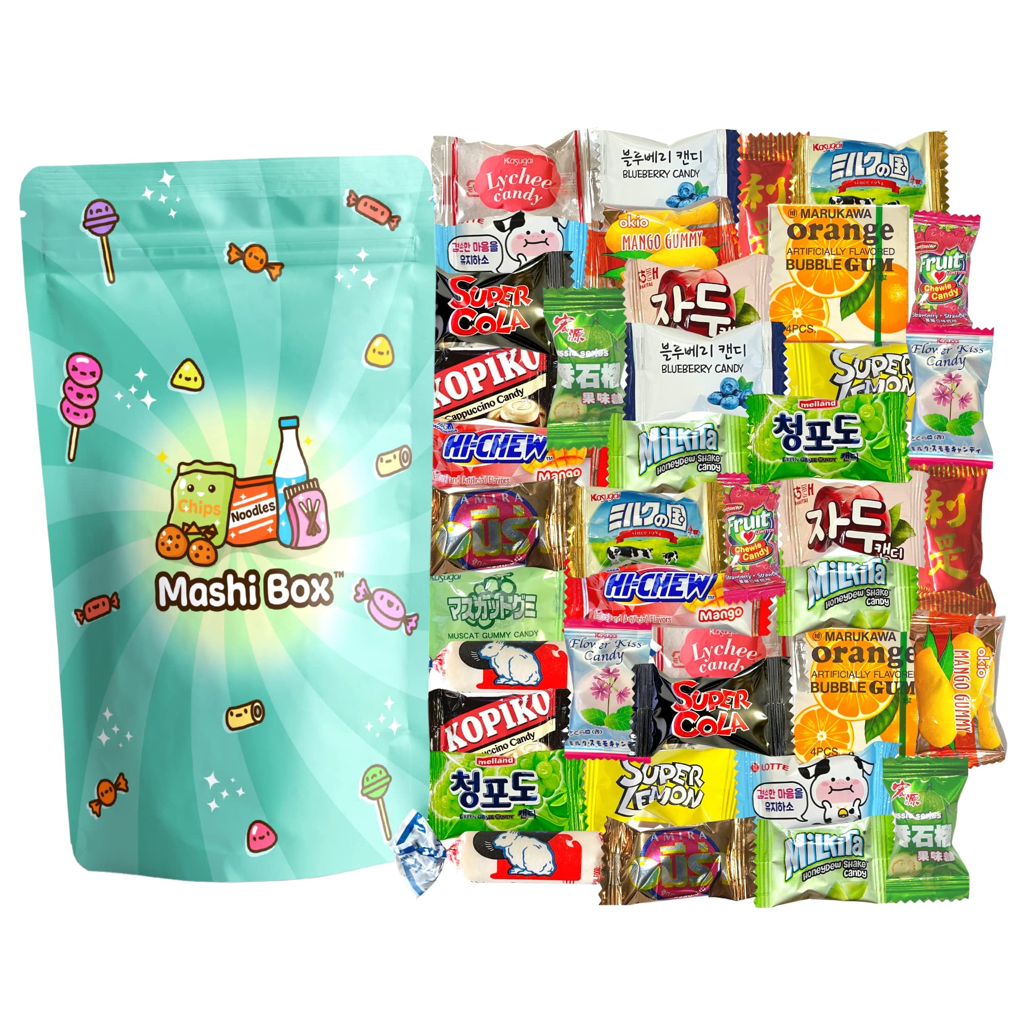 Mashi Box Asian Candy Mystery Variety Pack | 40 PCS | Mix of Japanese/Chinese/Vietnamese/Korean/Indonesia/Thai Candy and more! - Image 1