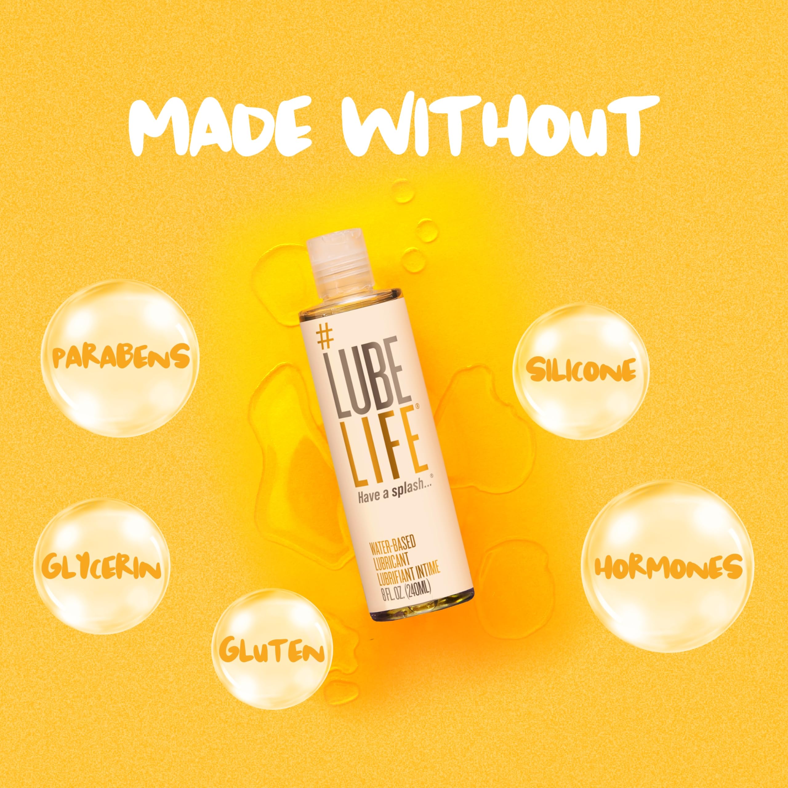 Lube Life Water-Based Personal Lubricant, Lube for Men, Women and Couples, Non-Staining, 8 Fl Oz: 8 Fl Oz (Pack of 1)