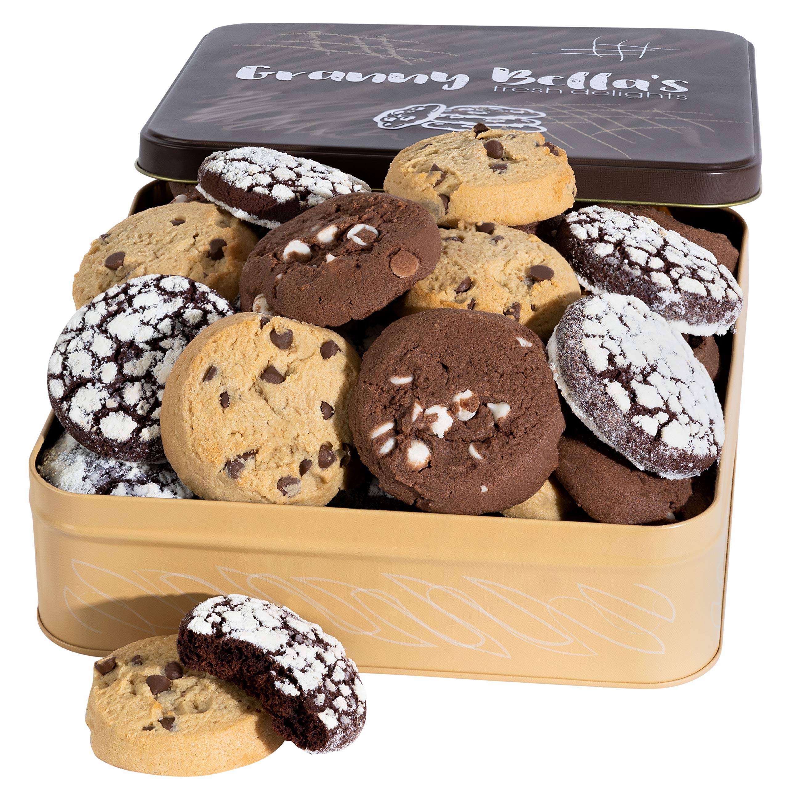 Granny Bellas Fathers Day Gift Basket, Granny Bellas Chocolate Cookies Gifts for Food Delivery, Assorted Gourmet Chocolate Candy Treats Baskets for Dad, Husband, Grandpa, Father, Son, Mother, Grandmother: Assorted Cookies
