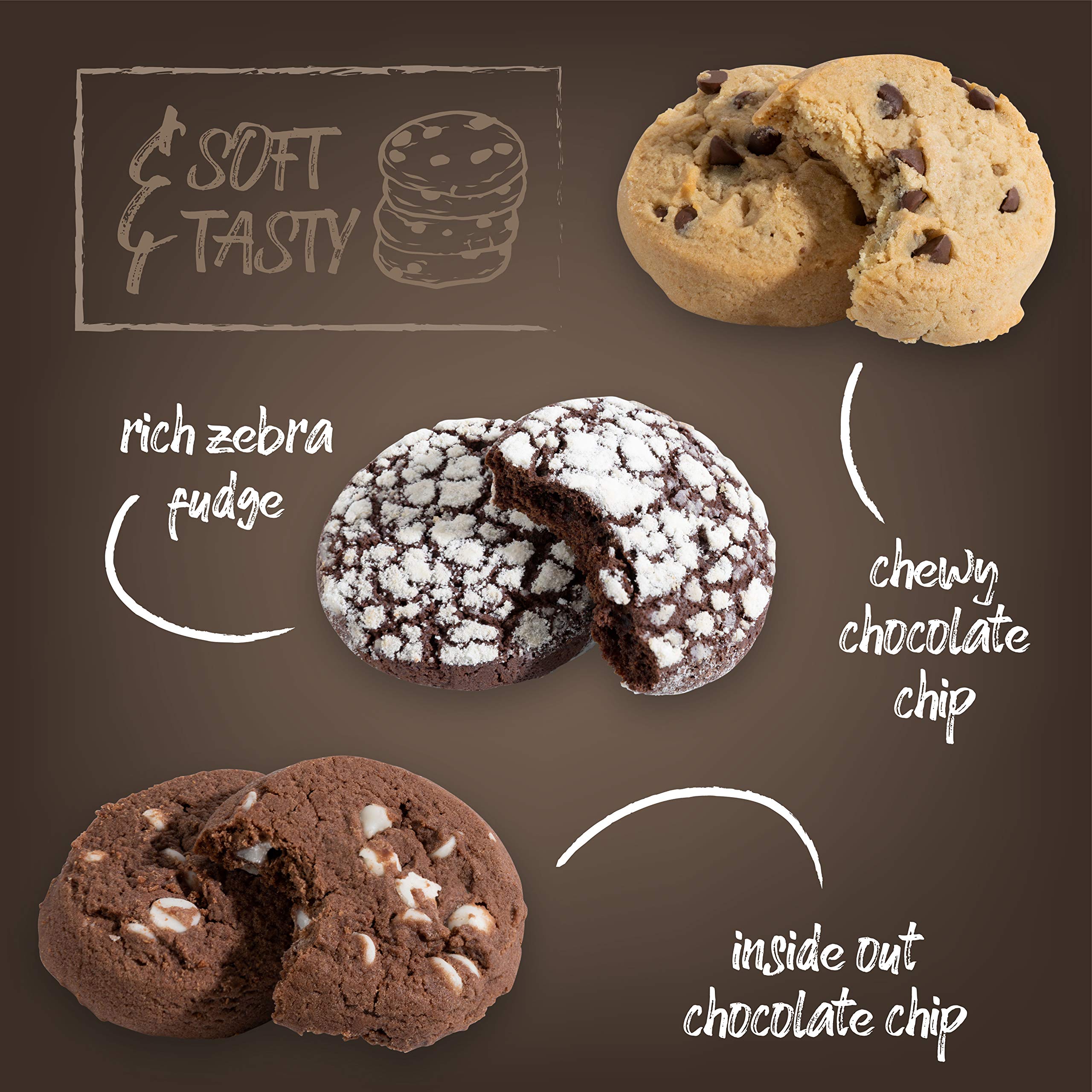 Granny Bellas Fathers Day Gift Basket, Granny Bellas Chocolate Cookies Gifts for Food Delivery, Assorted Gourmet Chocolate Candy Treats Baskets for Dad, Husband, Grandpa, Father, Son, Mother, Grandmother: Assorted Cookies