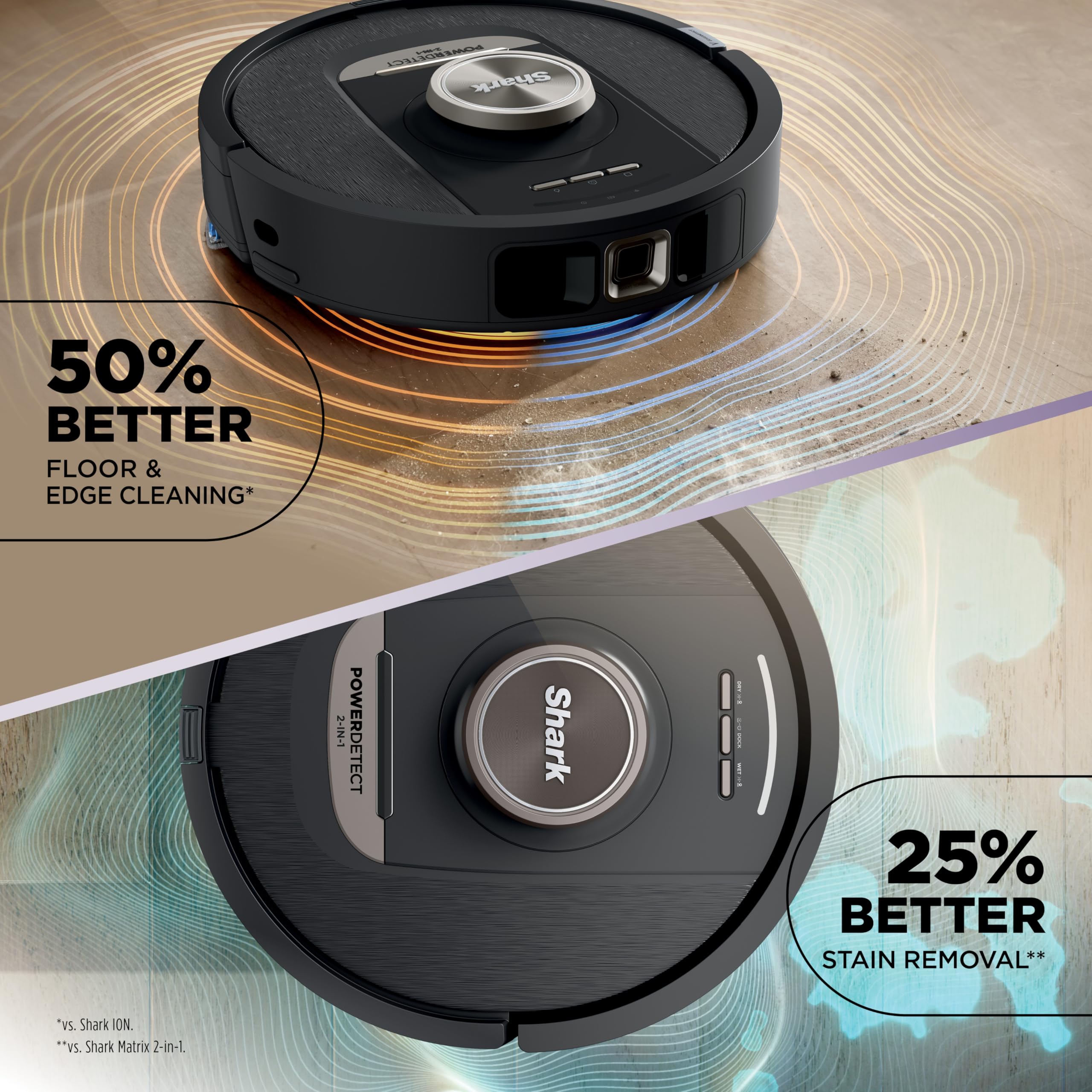 Shark Robot Vacuum & Mop Combo, PowerDetect NeverTouch Pro,Self-Emptying,Self-Refill with Self-Clean Pad Wash & Dry, 60-Day Debris Capacity,30-Day Refill Tank, 5PowerDetect Technologies,White,AV2800ZE: Shark PowerDetect NeverTouch, Self-Empty & Self-Refill, Robot Vacuum and Mop with Bagless, 30-Day Debris Capacity HEPA Base, 30-Day Capacity Refill Tank, Pad Dry, Black, AV2810YS