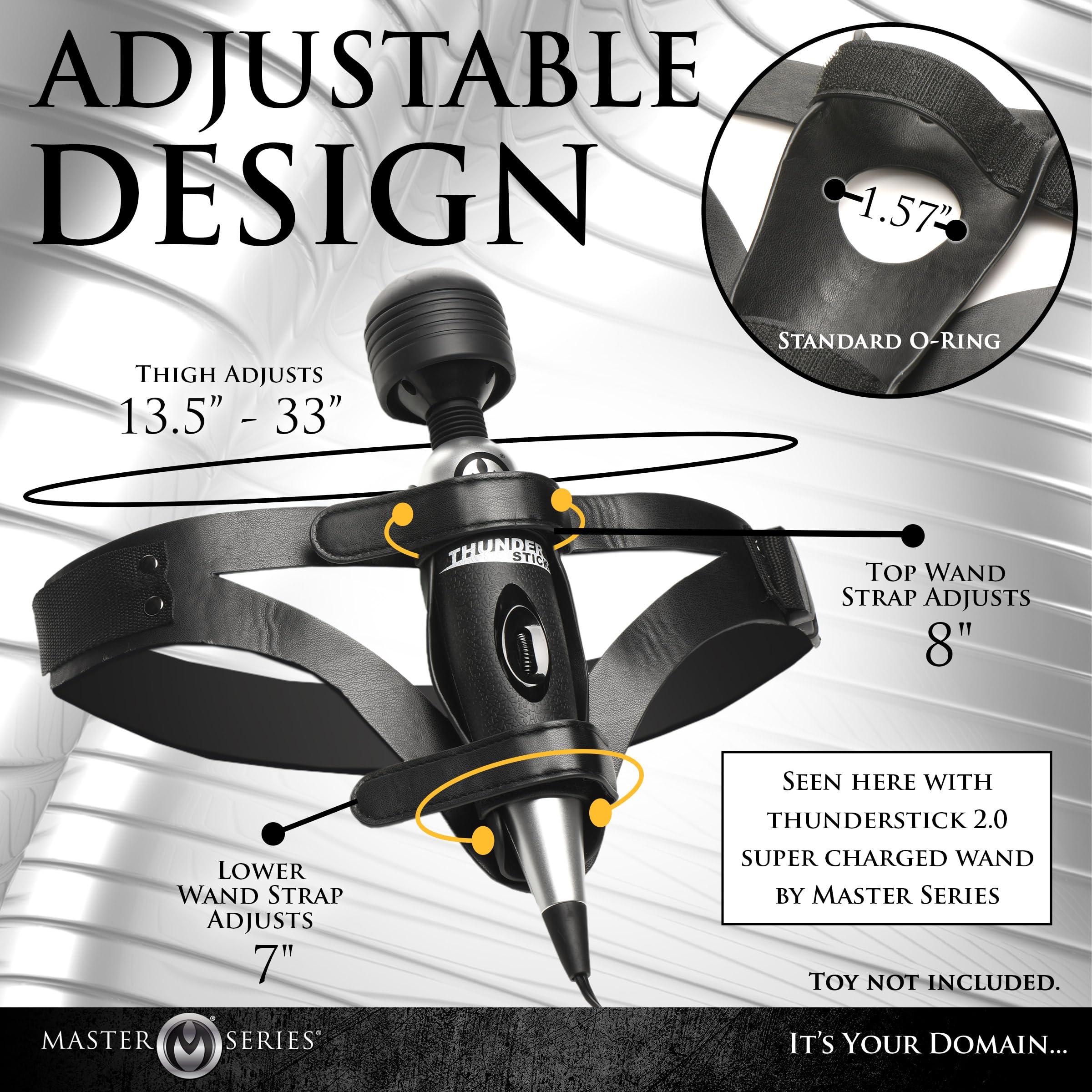 MASTER SERIES Thunder Strap Wand Thigh Harness for Women & Couples. Hands-Free Pleasure Compatible with Wands & Dildos Made with Vegan Leather. Adjustable and Great for Couples. 1 Piece, Black.: MASTER SERIES Thunder Strap Wand Thigh Harness for Women & Couples. Hands-Free Pleasure Compatible with Wands & Dildos Made with Vegan Leather. Adjustable and Great for Couples. 1 Piece, Black.