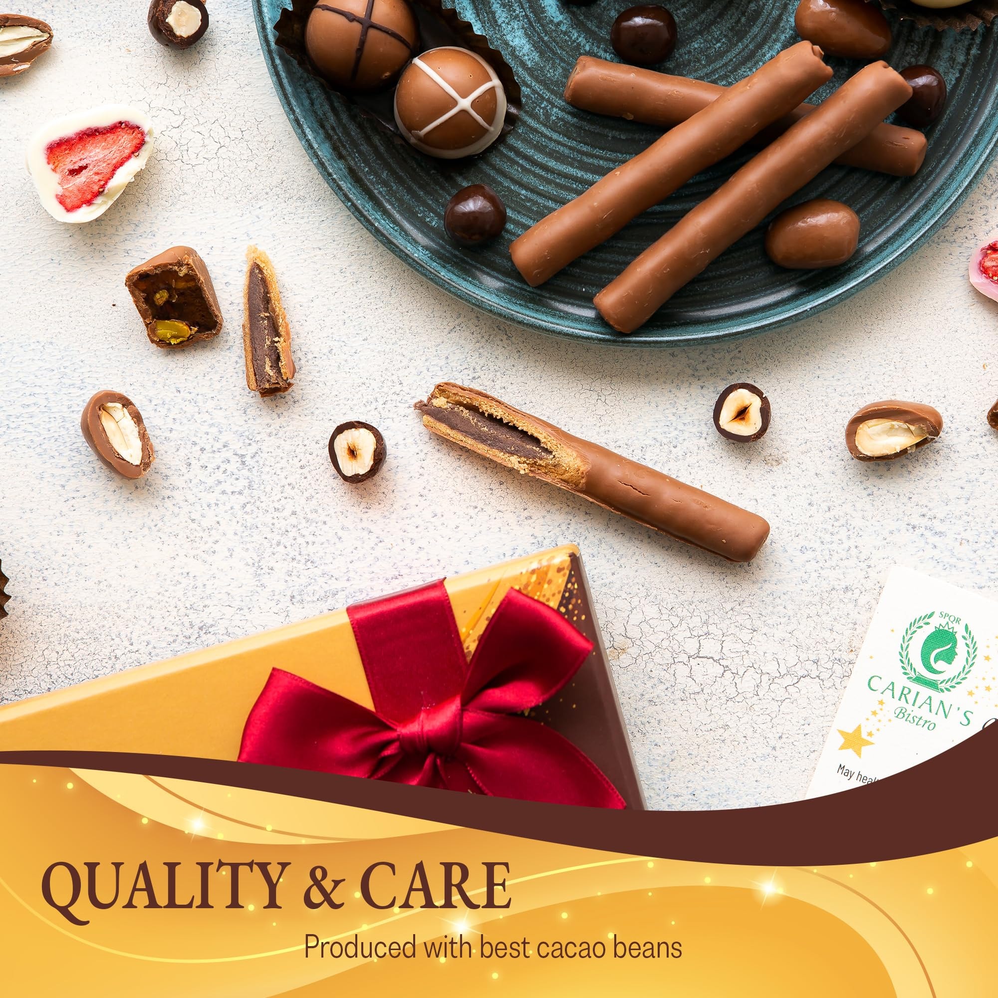 CARIANS Chocolate Gift Box, Mother's Day Assorted Luxury Premium Pralines Gourmet Chocolate Gift Basket, Dark, Milk & Truffles, Box of Cand - Image 8