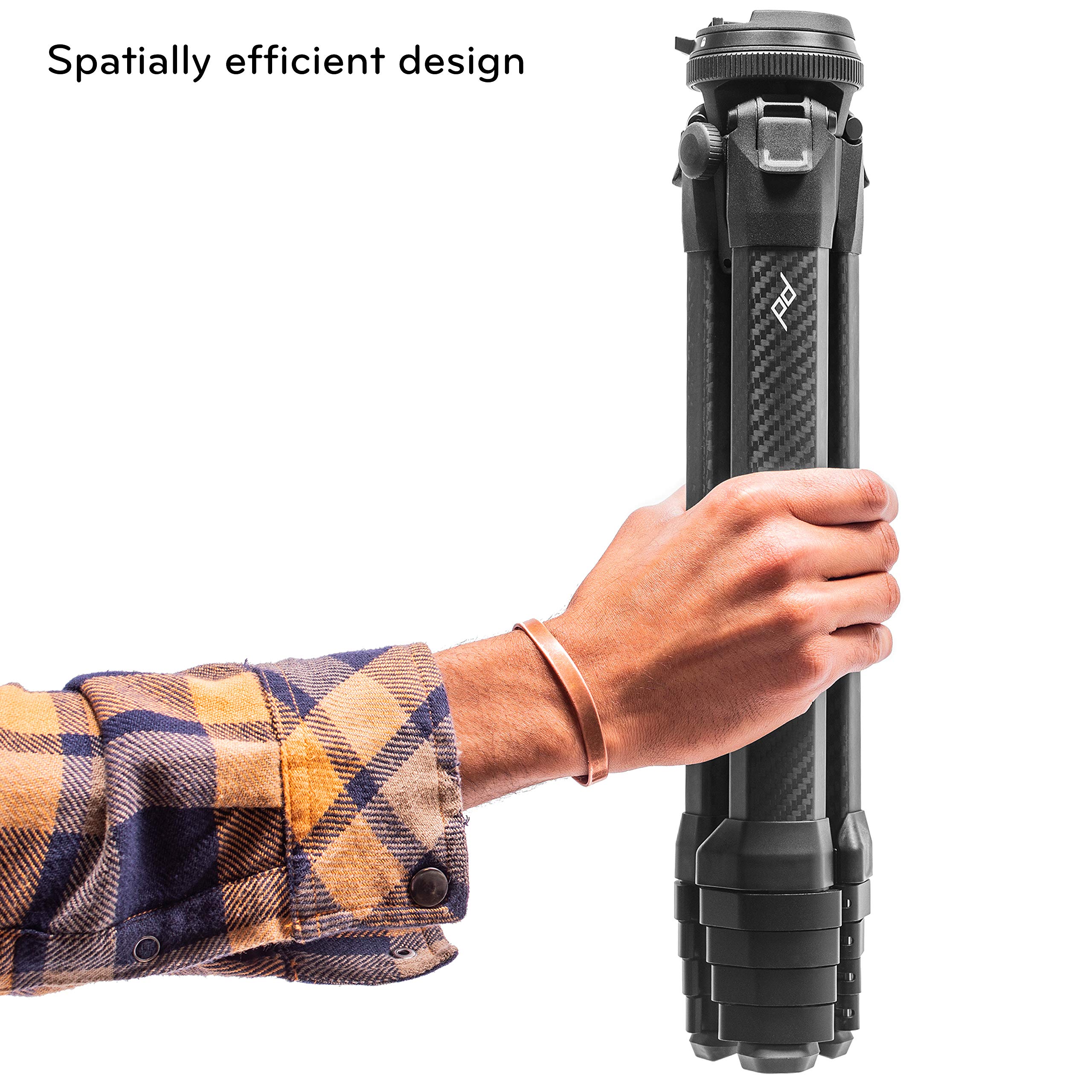 Peak Design Travel Tripod, Carbon Fiber, Compact Design, Quick Setup and Takedown, Pro-Level Stability, Ergonomic Ball Head, Compact and Portable Travel Tripod for Camera and Phone, 20 lb Capacity: Single