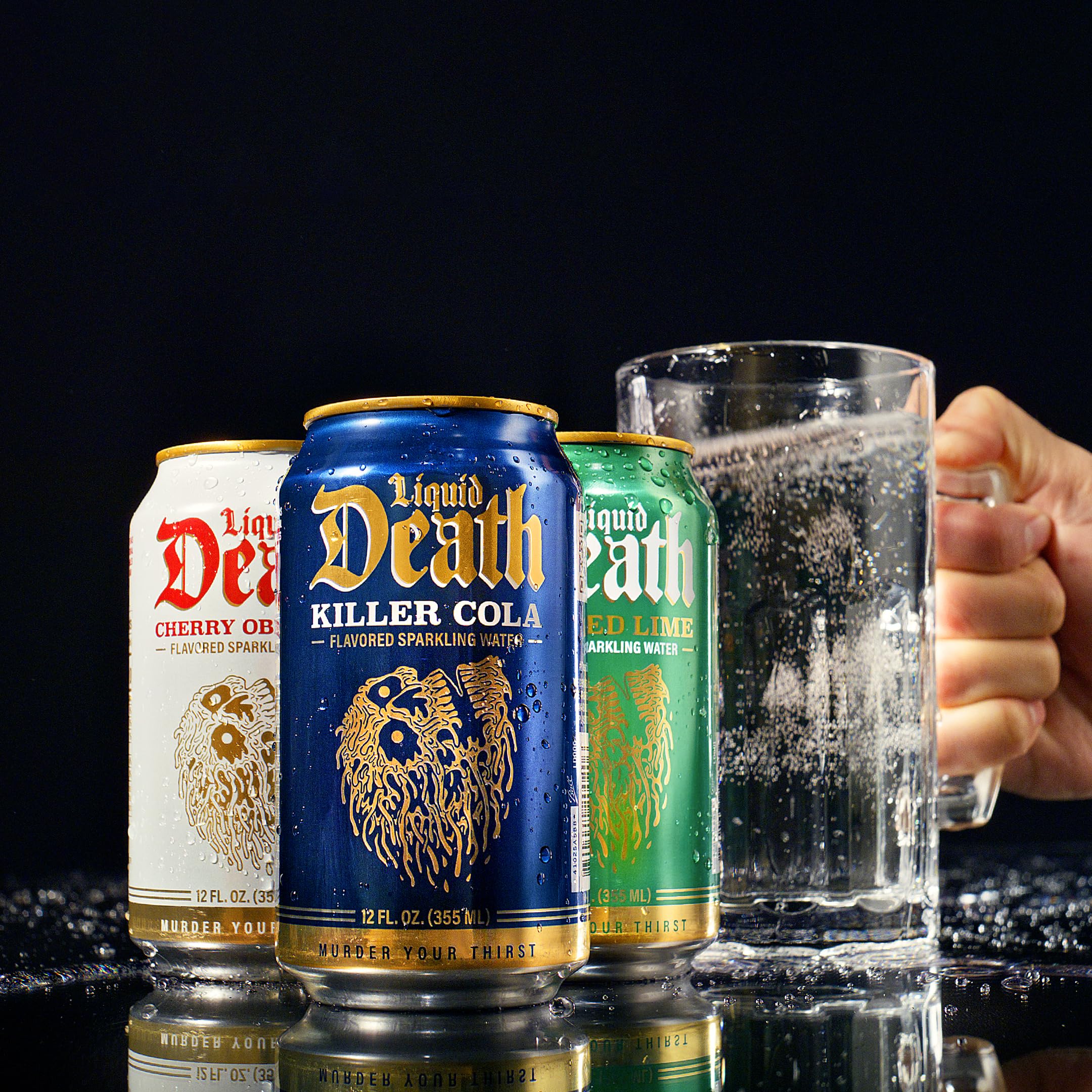Liquid Death, Doctor Death, Soda-Flavored Sparkling Water, 12-Pack (12oz Cans), Low Calorie & No Artificial Sweeteners: Doctor Death 12 Fl Oz (Pack of 12)