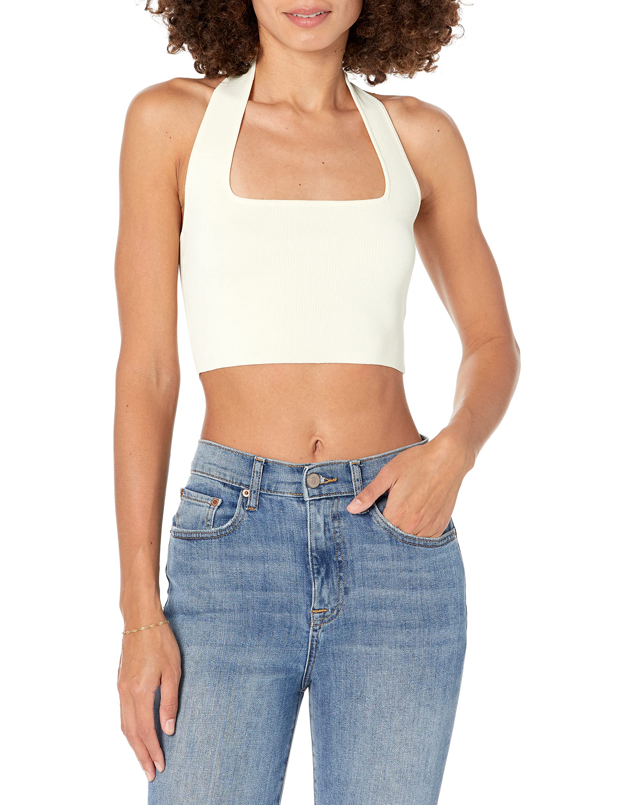 The Drop Women's Greta Fitted Square-Neck Halter Sweater Bralette thumbnail 1